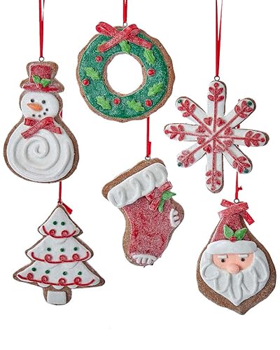 Kurt Adler Set of 6 Claydough Ornaments