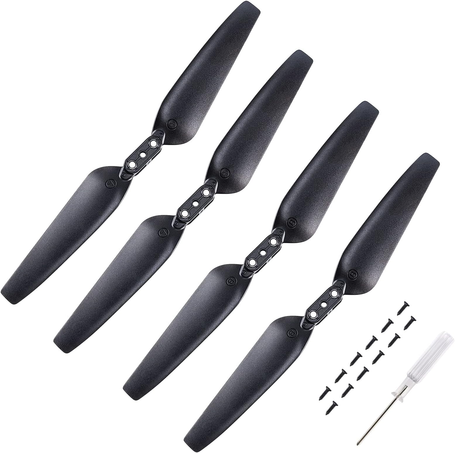 Ruko U11/U11S Original Replacement Propeller, Blades for U11/U11S, Durable Material Easy Install, Spare Part Replacement and Foldbale Propellers, Provide Safe Flight, 4PCS(Black)