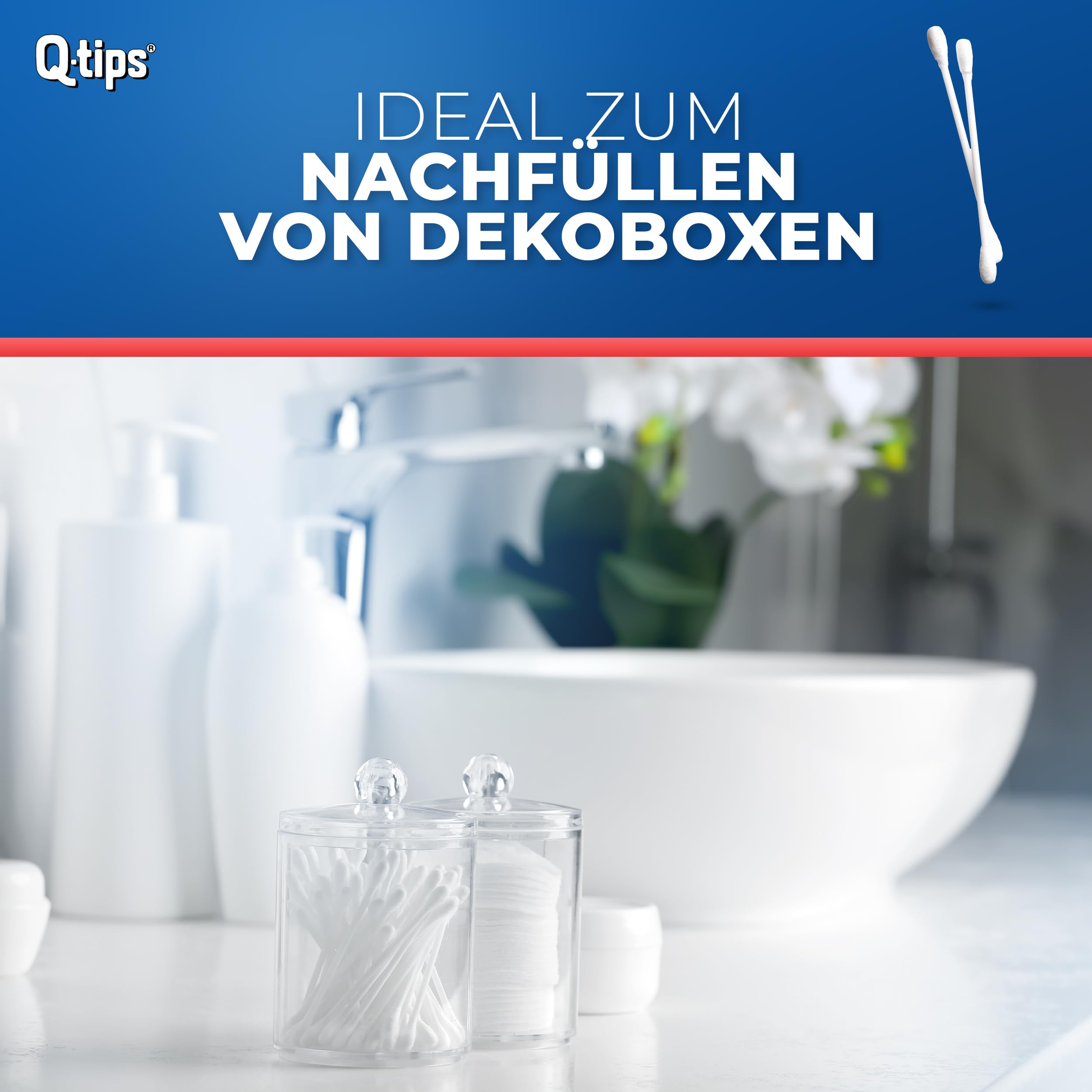Q-tips® Pflege-Wattestäbchen mit Papierschaft, Nachfüllpackung, Vorteilspack (20x 160 Stück), 100% biologisch abbaubar, Baumwolle ohne Plastik