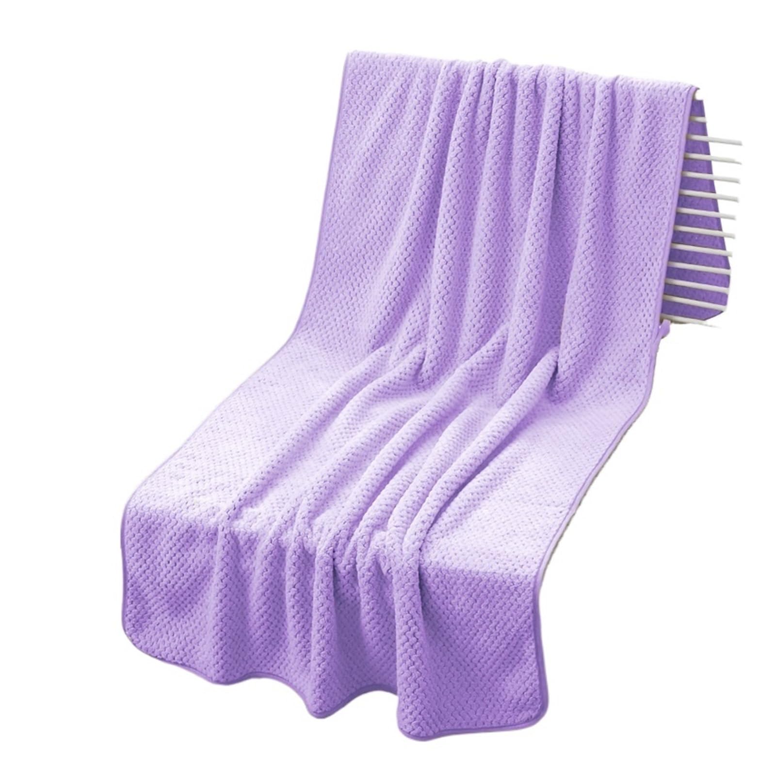 ZYAYNG Lightweight Breathable Bath Towel Pineapple Lattice Soft And Comfortable Coral Fleece For Bathroom(Color3)