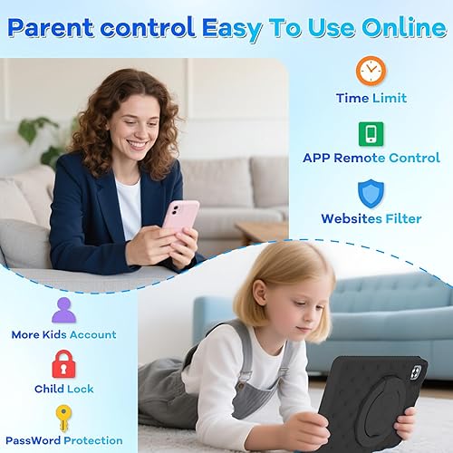 Miniatura 5 de DMOAO Tablet infantil de 10.1 pulgadas Android 15-30GB RAM+64GB ROM (1TB expandible), Octa-Core 2.0GHz, pantalla de luz anti-azul, 6000mAh, WiFi 6,