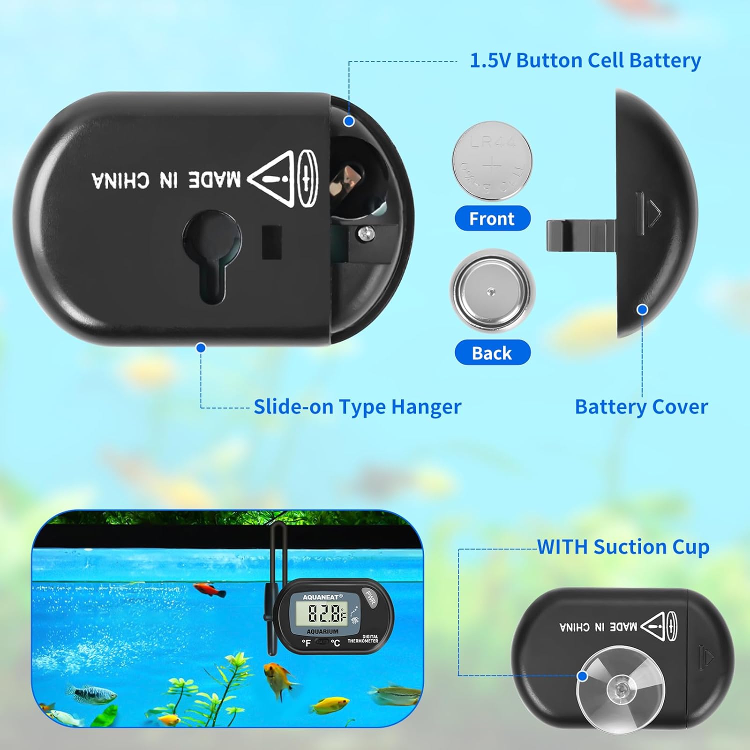 Aquarium Thermometer, Fish Tank Thermometer, Digital Temperature
