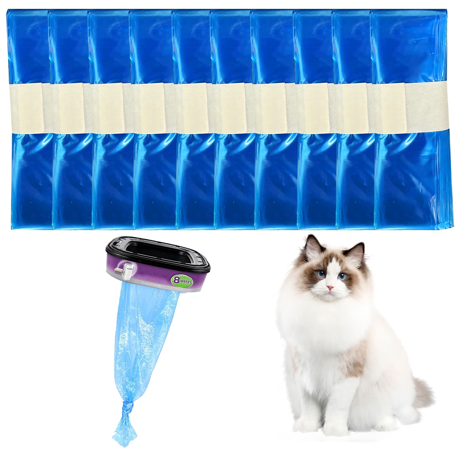 Photo 1 of Cat Litter Refills Bag Compatible with Your Standard and Plus Genie Litter Disposal Refill Cartridge, Generic Litter Refills Bag,Original Refill Cartridge is Not Included (10 Pack)