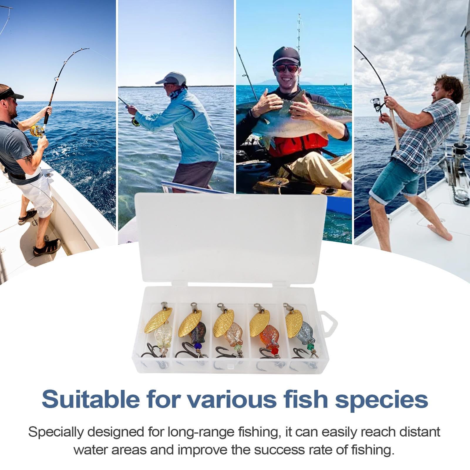 Esche Da Pesca Spinner Bait 5 Pezzi Ami Esca Simulata | Esche Artificiali Per La Pesca Al Bass 5 Pezzi Per Acqua Salata E , Campeggio, Outdoor, Uomo, Marito, Papà, Pescatori E