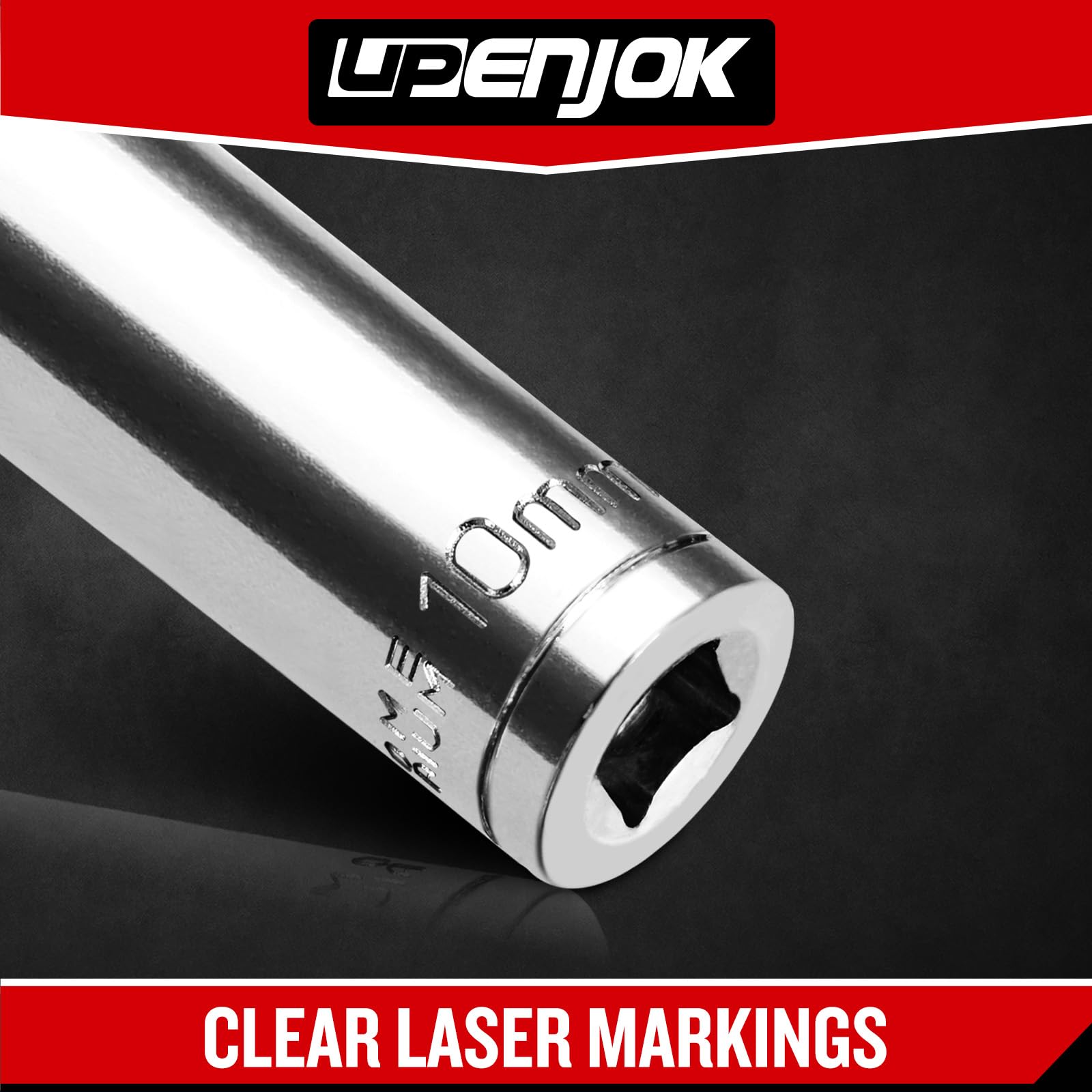 Upenjok 2-Pack 3/8" Drive 10mm Deep Socket - Mirror Chrome Finish, CR-V Steel, 6-Point - View #14