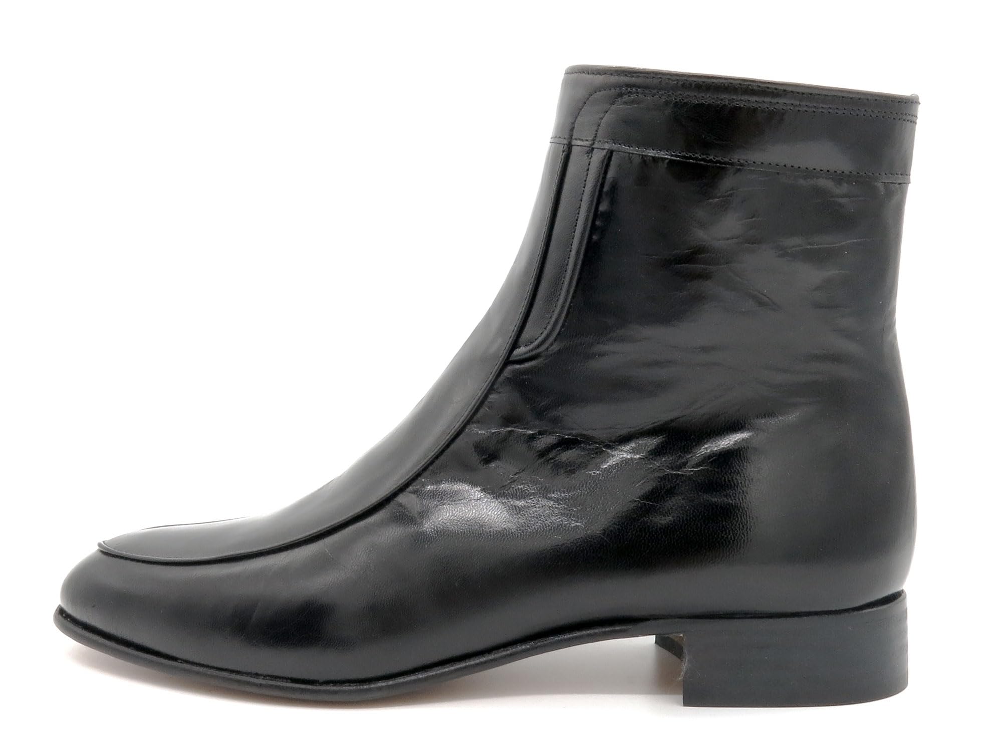 Botas de hombre Zapatos de negocios con suela de cuero Botines con cremallera