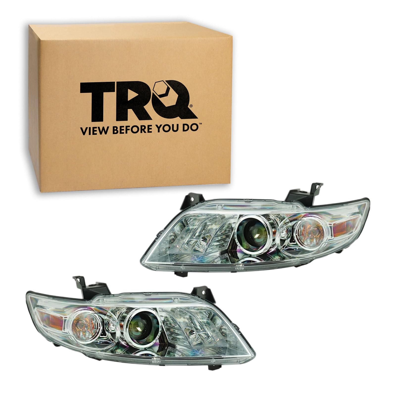 TRQ Headlight Assembly Set IN2502113 IN2503113 Compatible with 2003-2008 INFINITI FX35 FX45