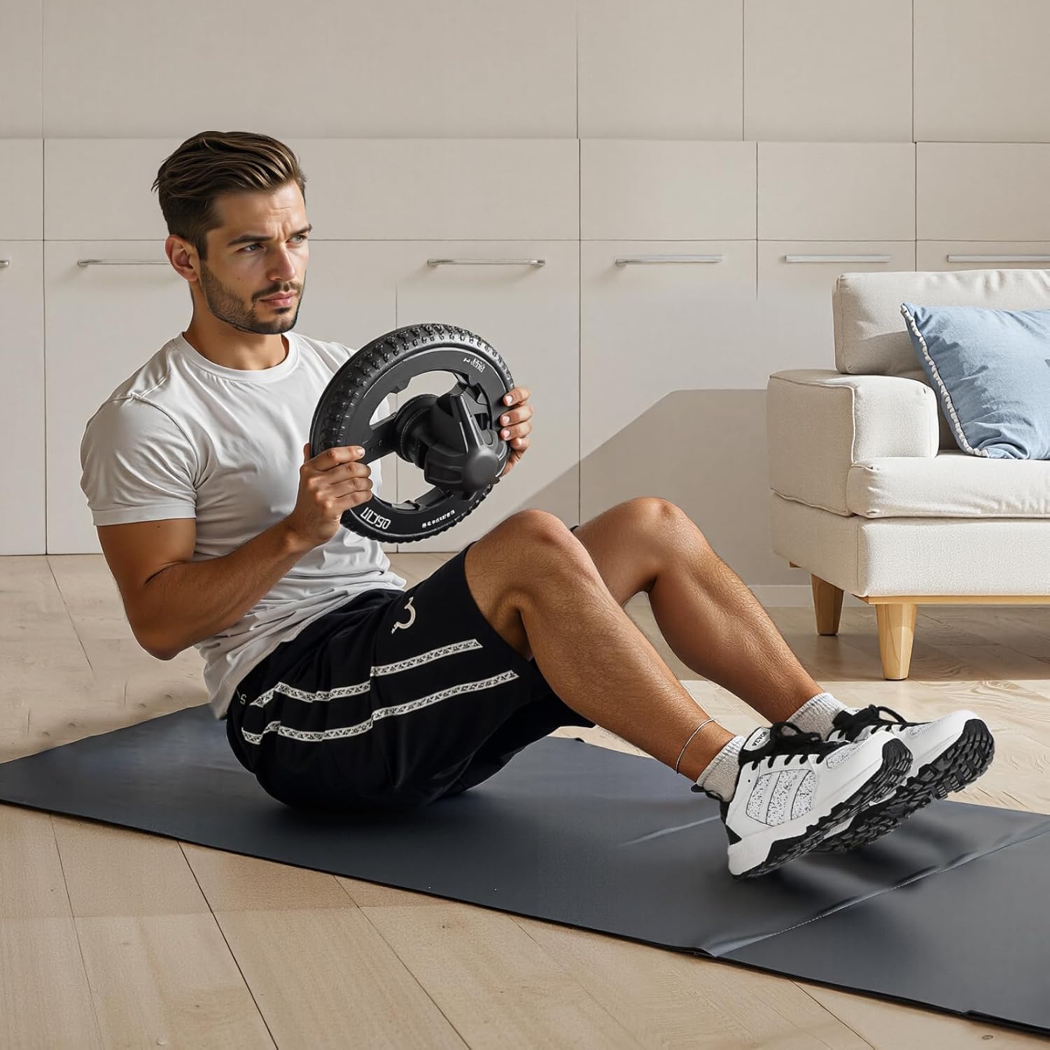 VEVOR Mens Cross Training Shoes, Arch Support & Adjustable Lace-up Training Shoes for Running Gymnastics Walking Weightlifting (Unisex)