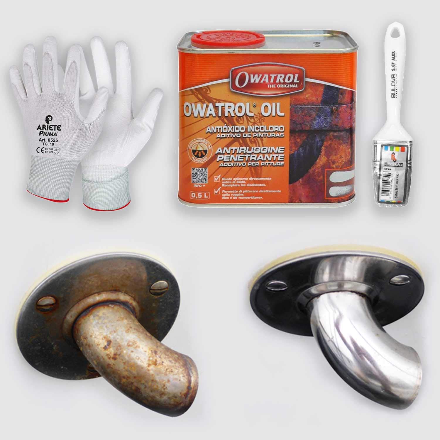 Owatrol OIL Owatrol-Rustol Ato antiruggine multifunzione Additivo per pittura (500ml con Pennello)
