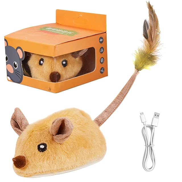 Juguetes Interactivos de Ratón para Gatos Con LED, Recargables USB, Sonidos y Sensores de Movimiento