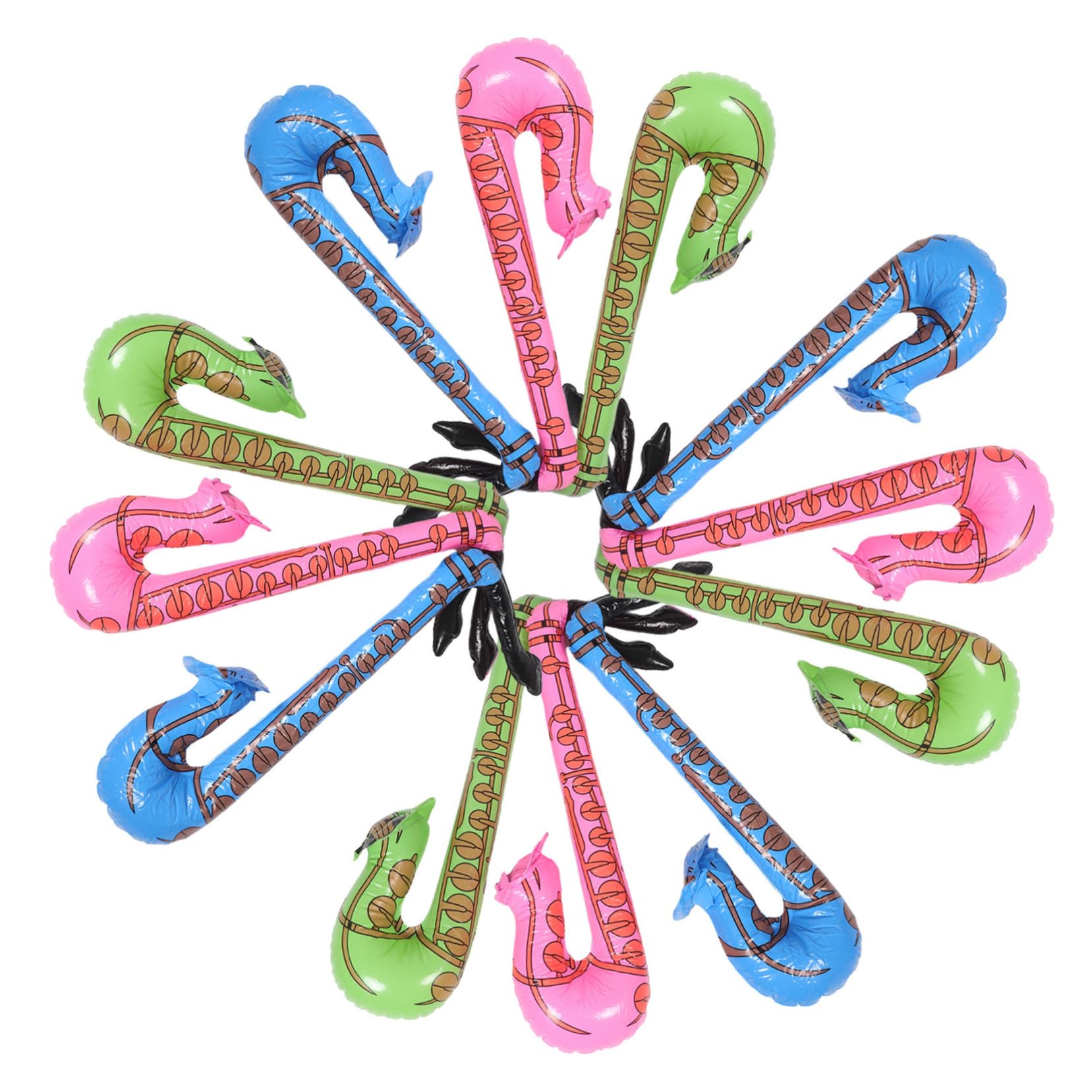 Sosoport Cultivate Music Interest 12pcs Inflatable Saxophones Perfect Party School Props Lightweight Child-Friendly