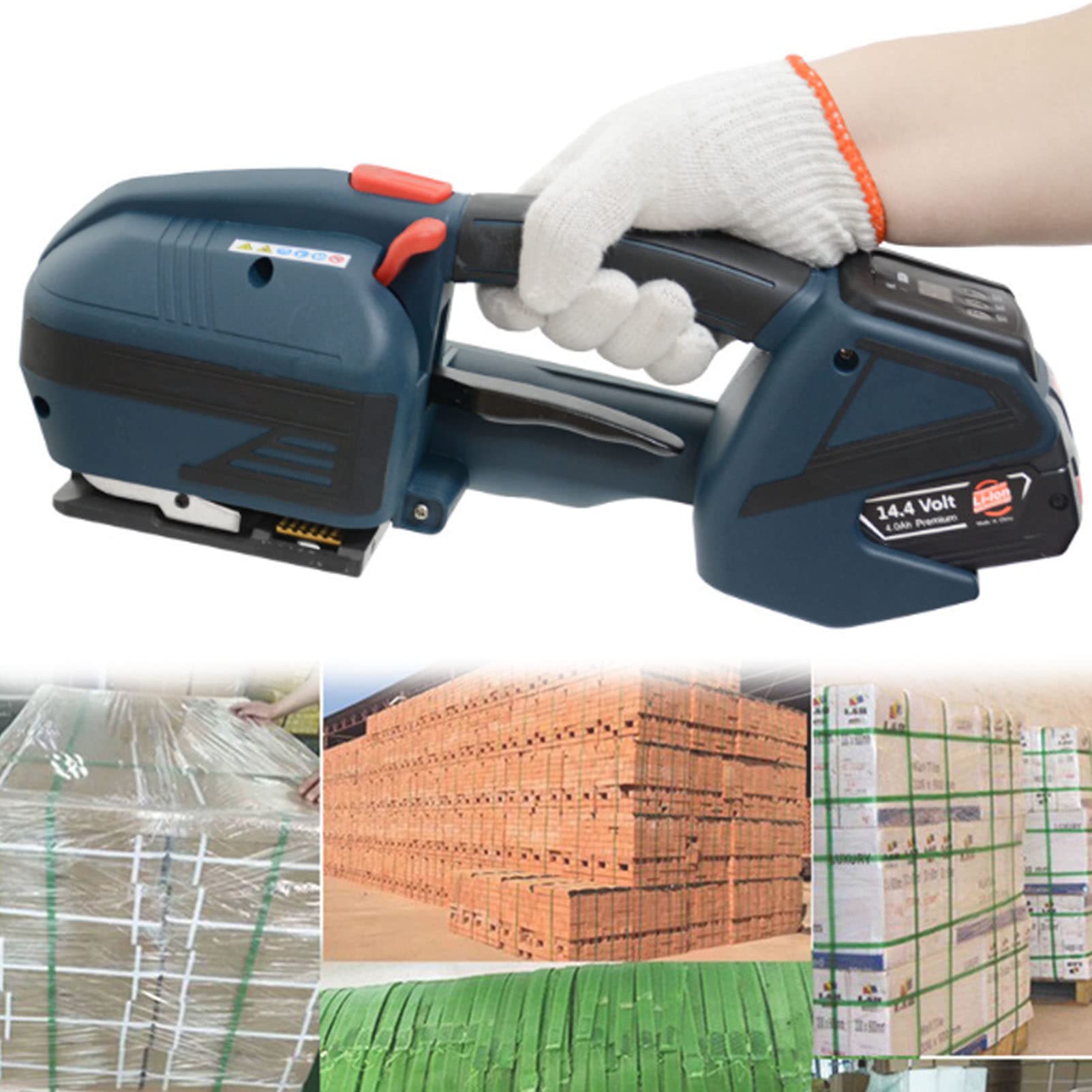 LYDZUSDP Electric Strapping Machine,Automatic Strapping Machine,LED Digital Display Packing Tool Strapping Baler for 13-16mm PET PP Belt for Box Pallet(2Battery)