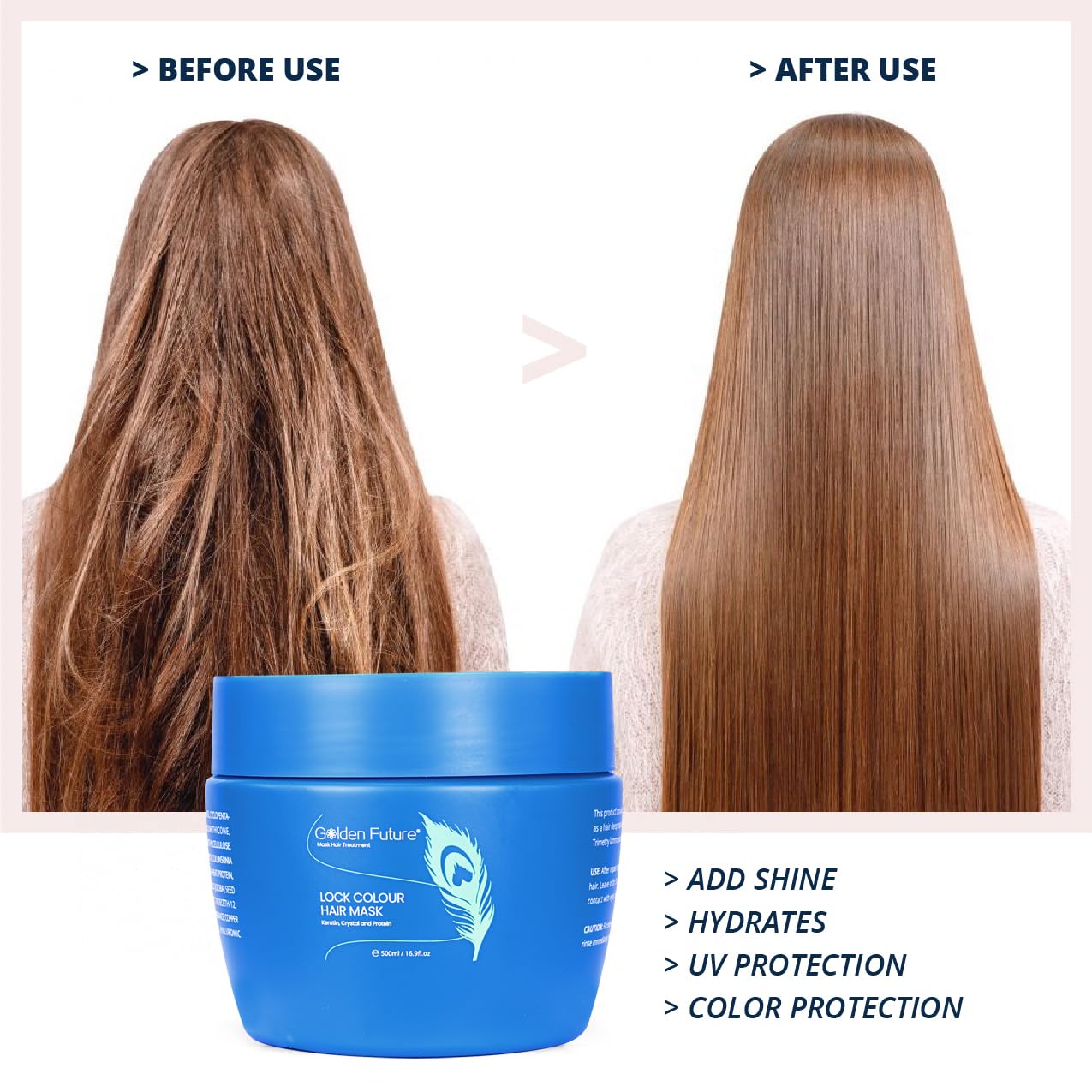 Golden Future Deep Conditioning Hair Mask treatment 500ml-Intensive Hair Repair Treatment, Restorative Moisture - Image 4