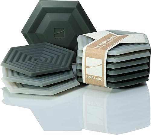 Miniatura 1 de LINE+ARC Posavasos de silicona extra gruesos (como se ve en NYTimes WireCutter) impermeables, antimanchas, aptos para lavavajillas, aptos para