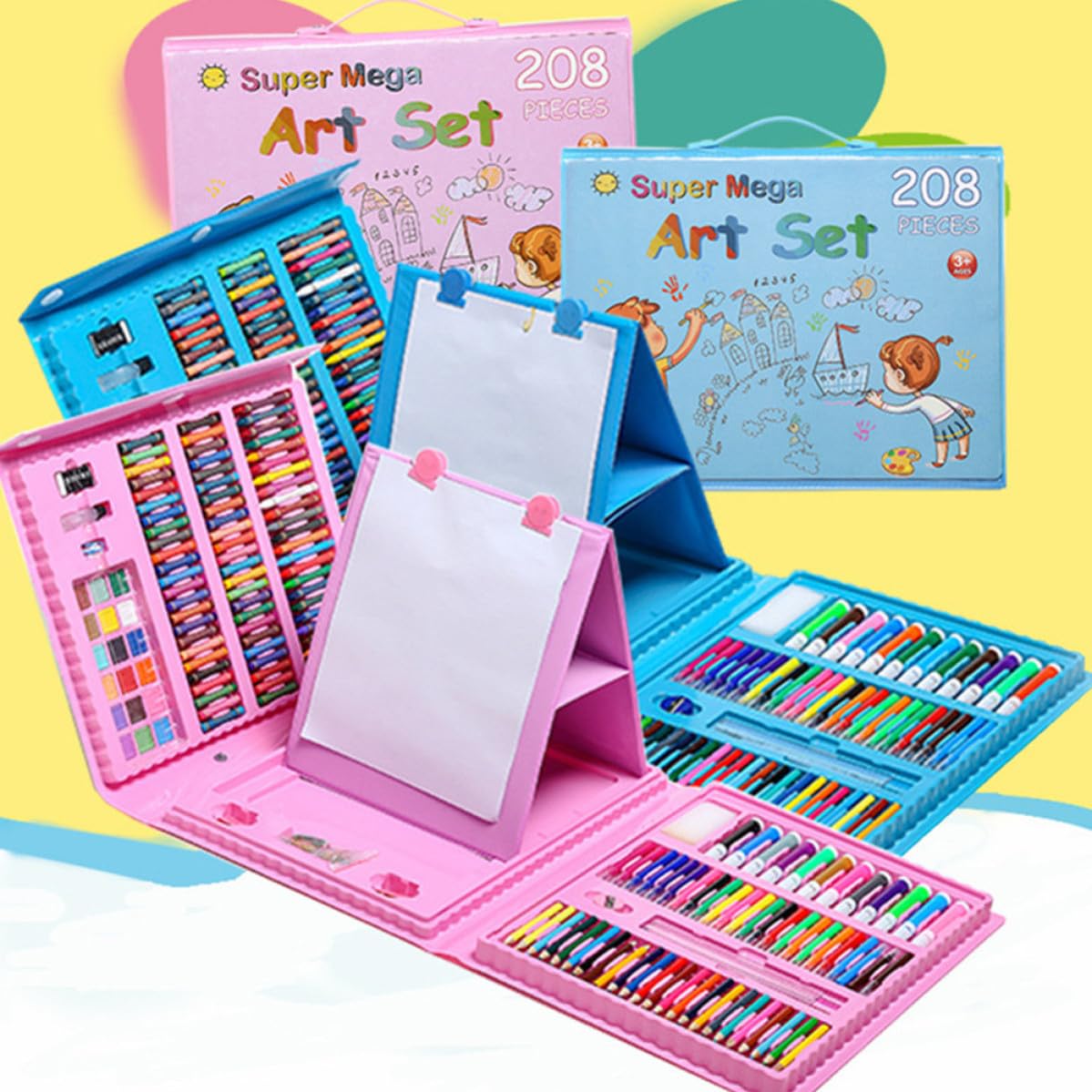 SOIMISS 208 Pezzi Set di Penne Gel Colorate per Colorare, Refill Penne Gel Fluorescenti Effetto Acquerello, Punta Fine, in Plastica, per Doodling e Diari, e Adulti