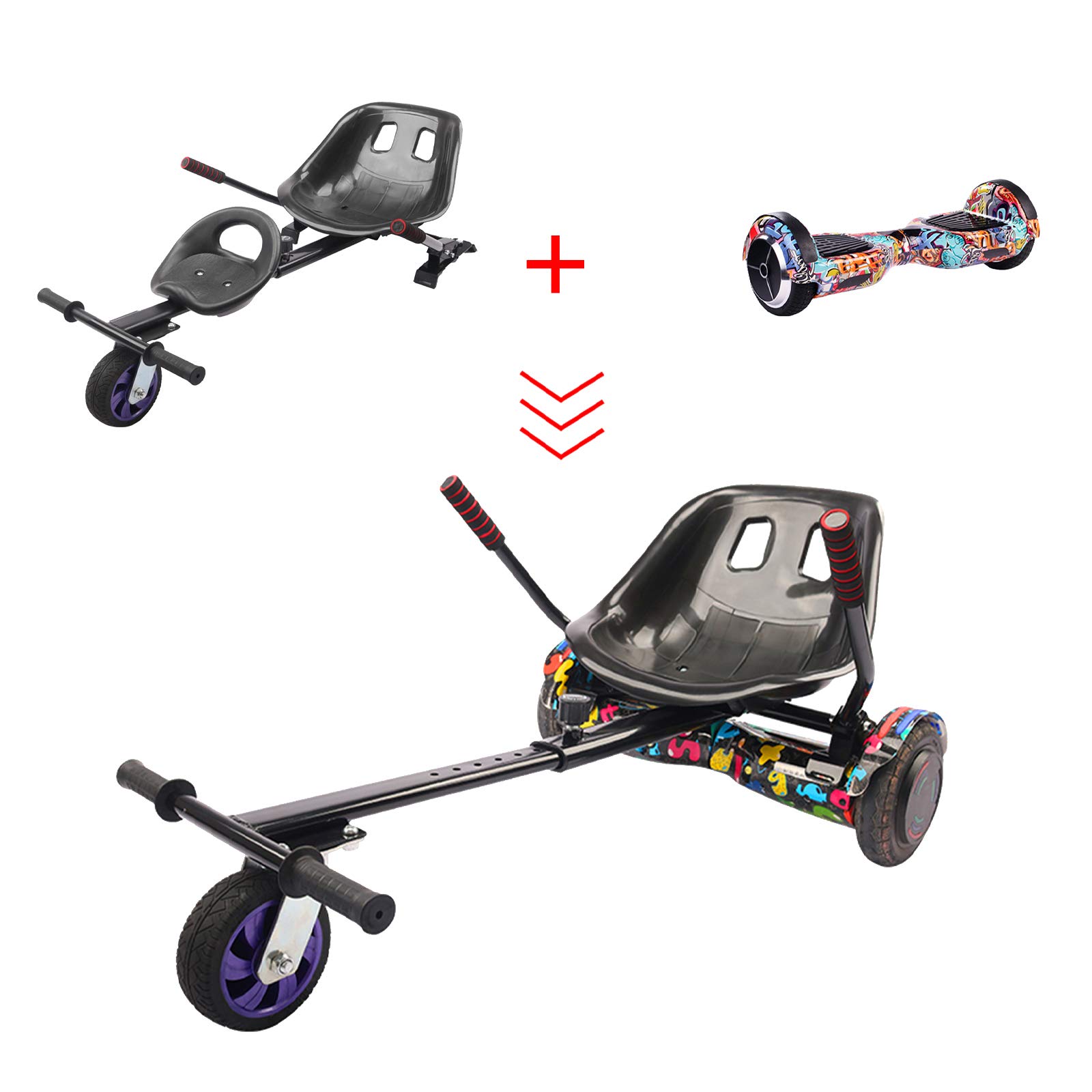 TGHY Hoverboard Seat Attachment Double-Person Go-Kart Transform Kit Hovercart Accessories Fits 6.5