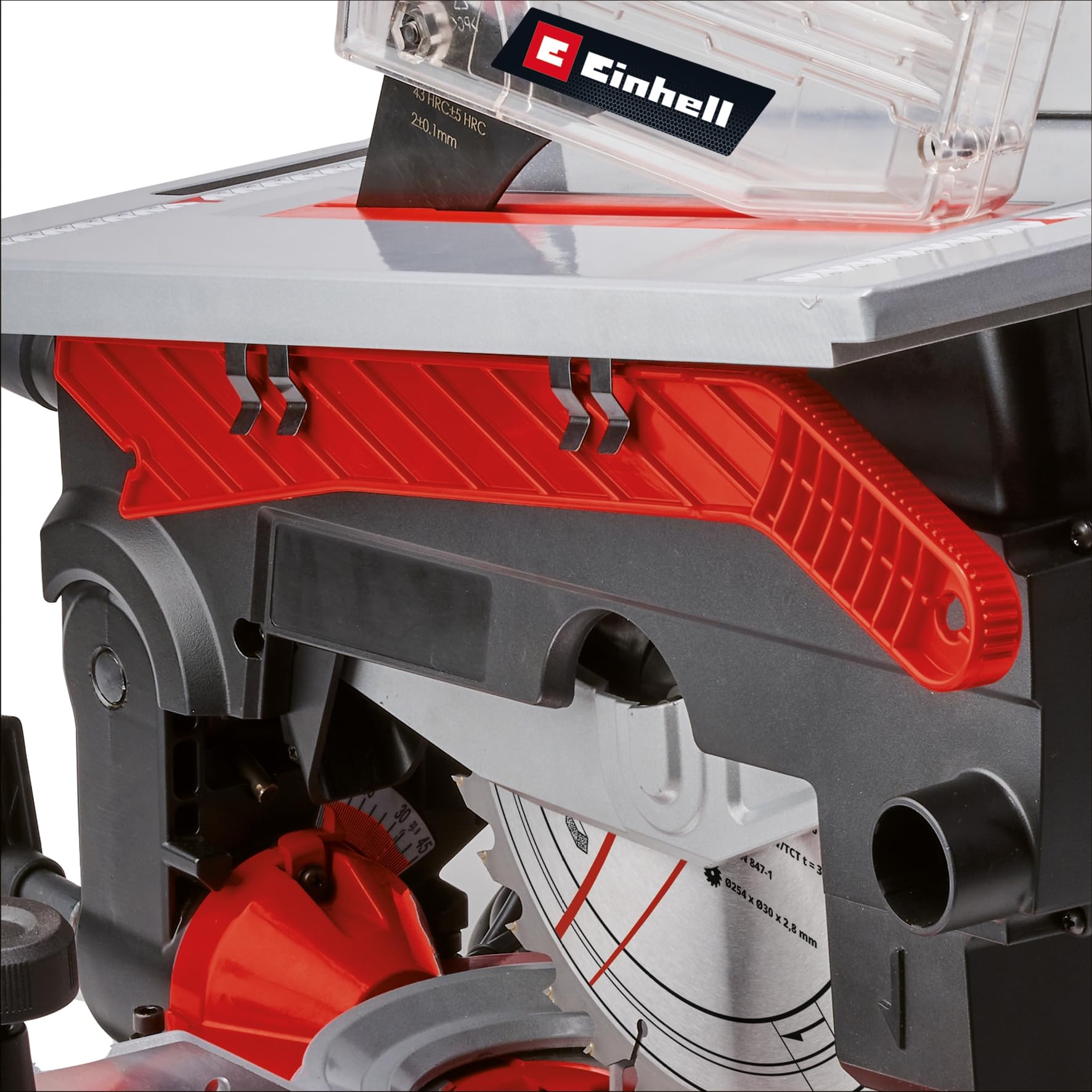 Einhell, troncatrice con banco superiore TE-MS 254 T (2000 W, Ø 254 mm lama, larghezza di taglio 130 mm, profondità di taglio 74 mm, incl. linea di taglio laser, funzione sega circolare da tavolo)
