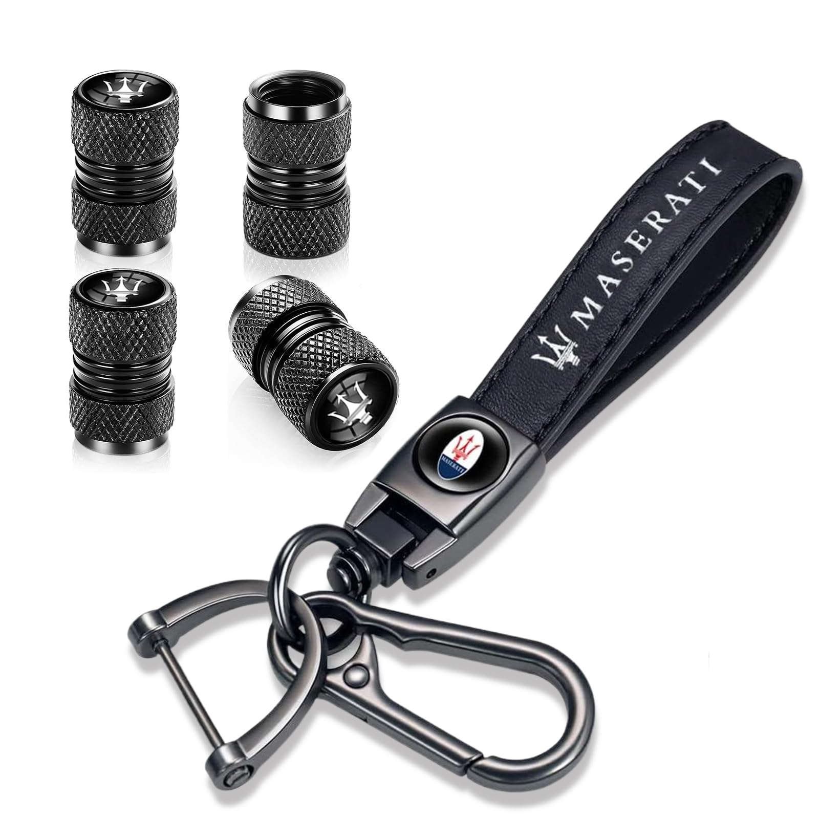 Leather Car Keychain Car Keyrings Accessories Key Fob Key Chain for Men and  Women Anti-Lost D Ring