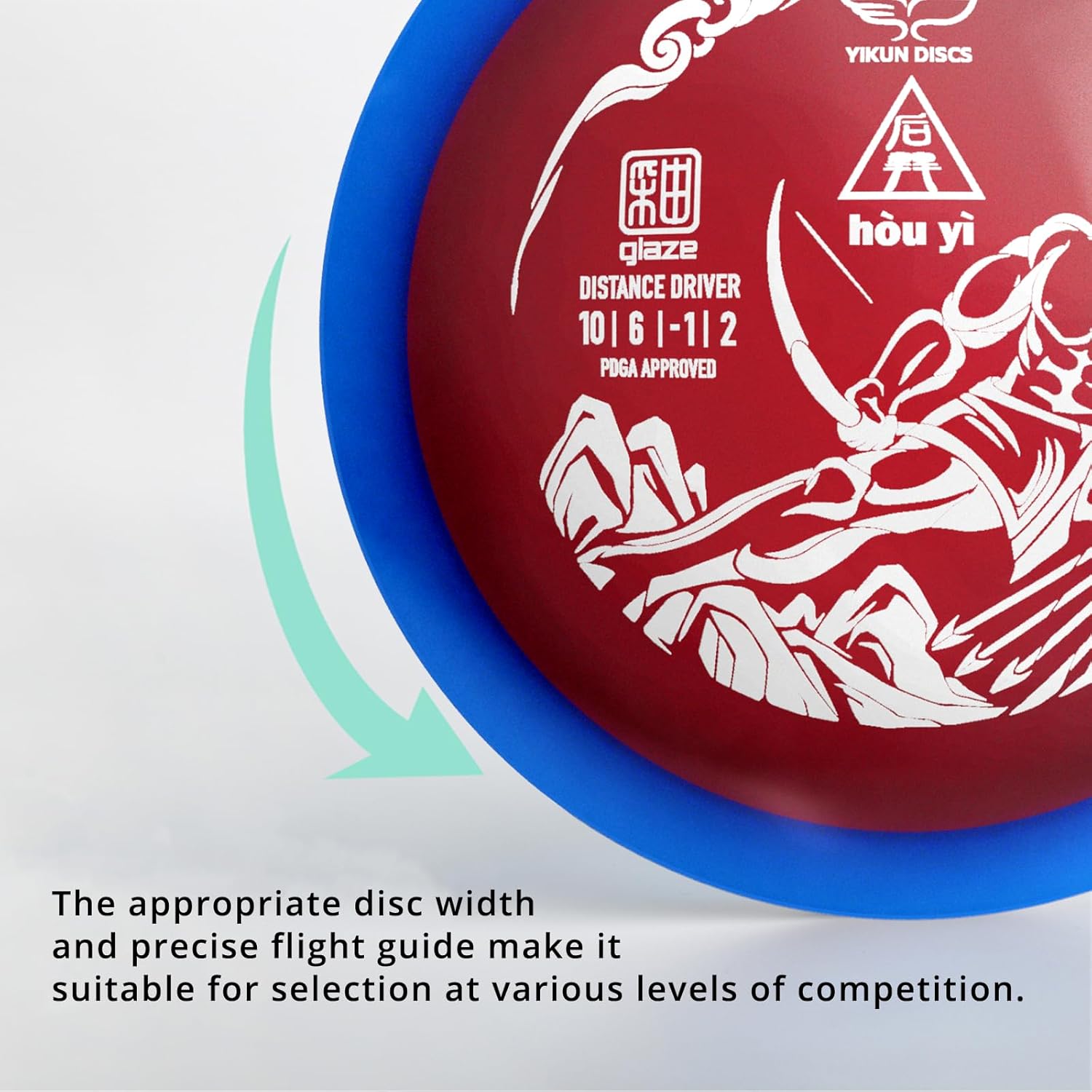 Yikun PDGA Disc Golf Distance Driver 170-175g Glaze Line Perfect for Outdoor Games and Competition