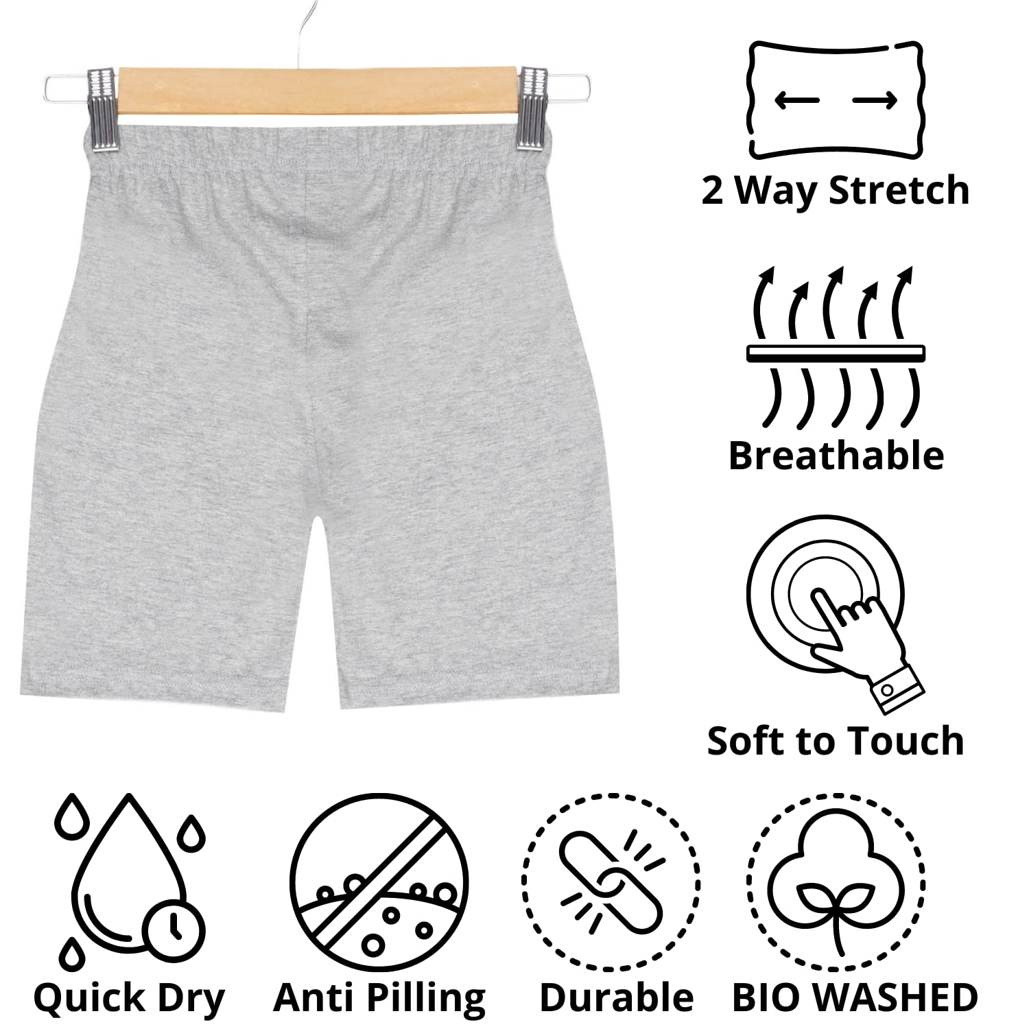 2K Kids Boys Regular Fit Without Pocket Cotton Shorts - Pack of 2 - Image 2 thumbnail