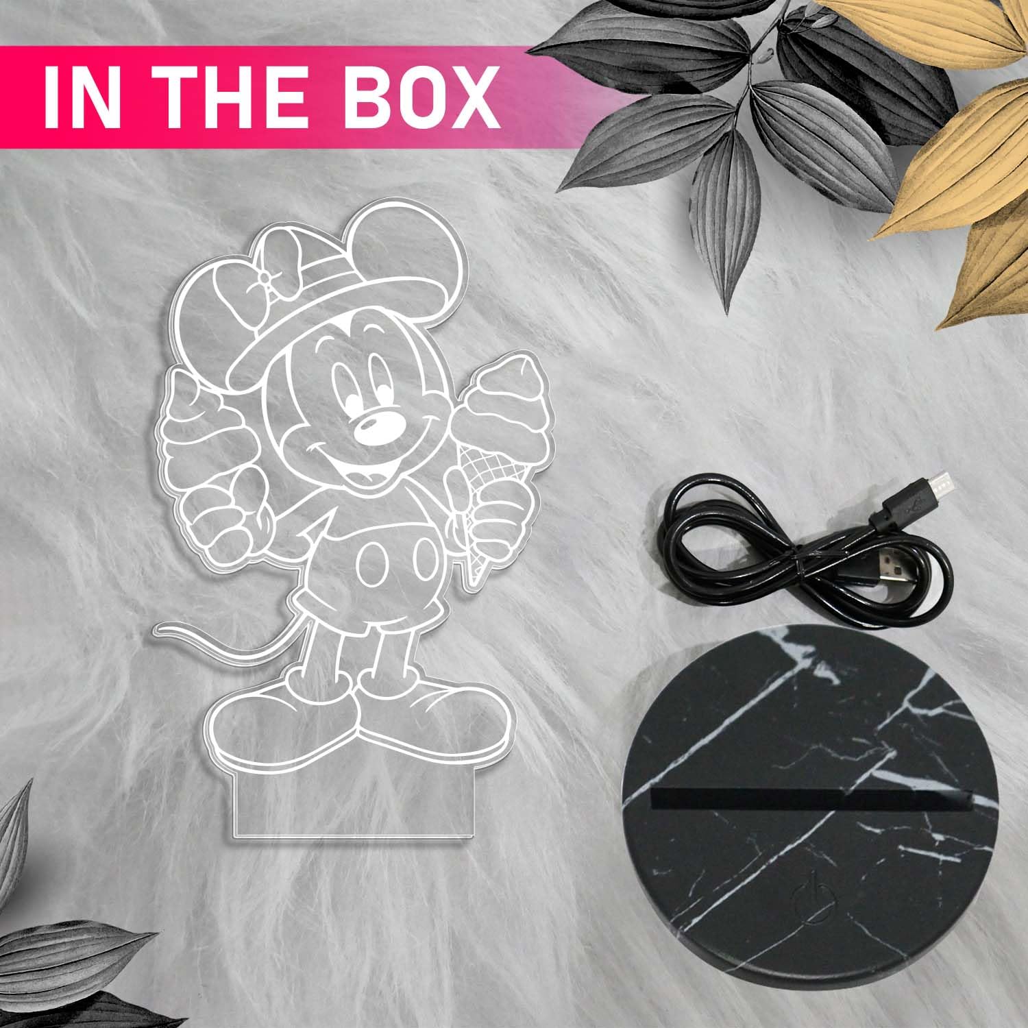 Buy GIFTMEBAZAR 3D Illusion Mickey Mouse LED Nightlight for Kids