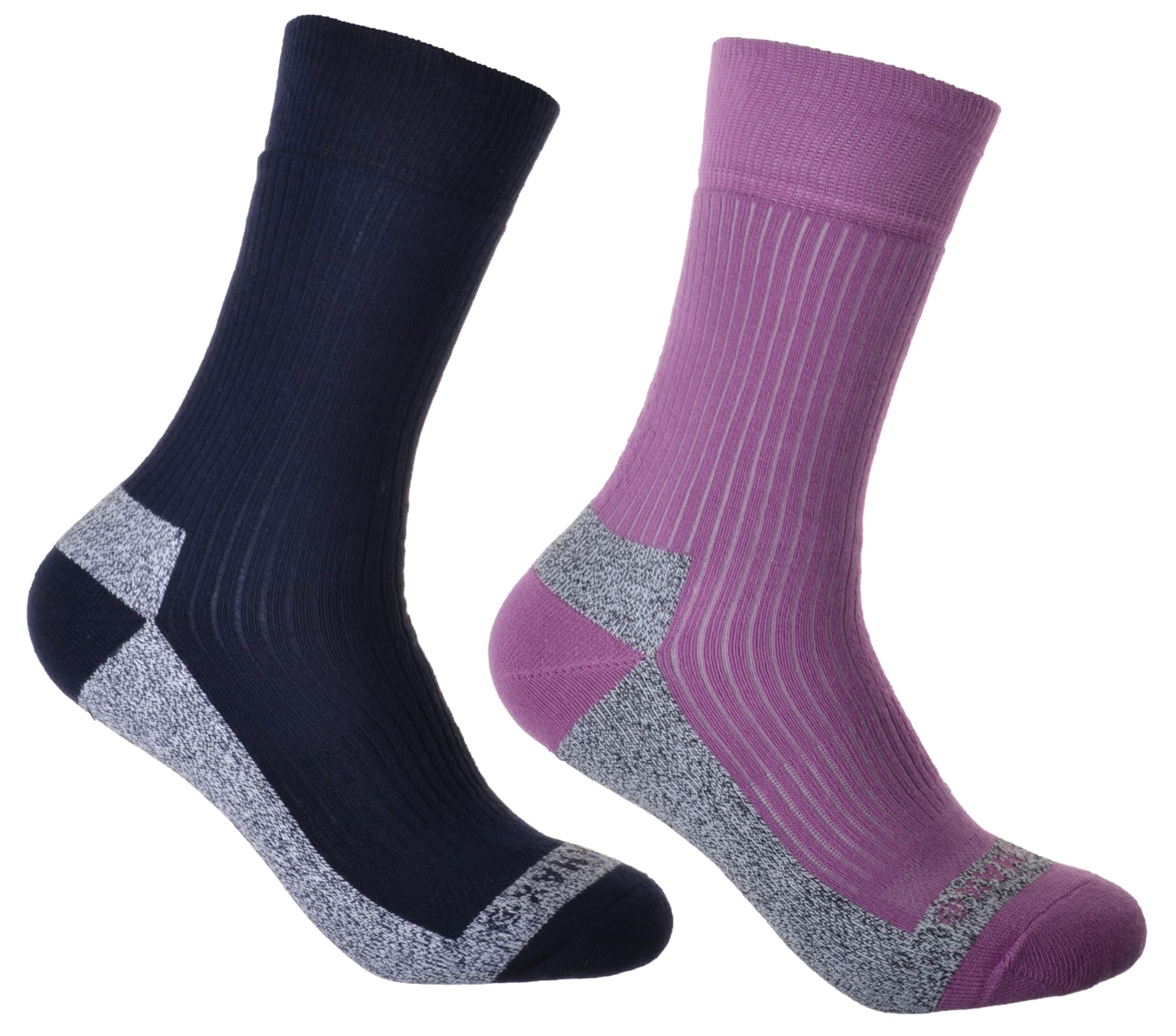 WB SOCKS Ladies Cotton Coolmax Boot Socks with Arch Support 2 Pair pack