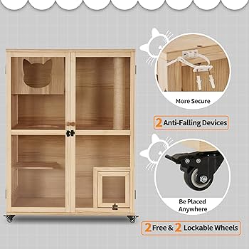 Amazon.com : MCombo Luxury Wood Cat House with Scratching Post