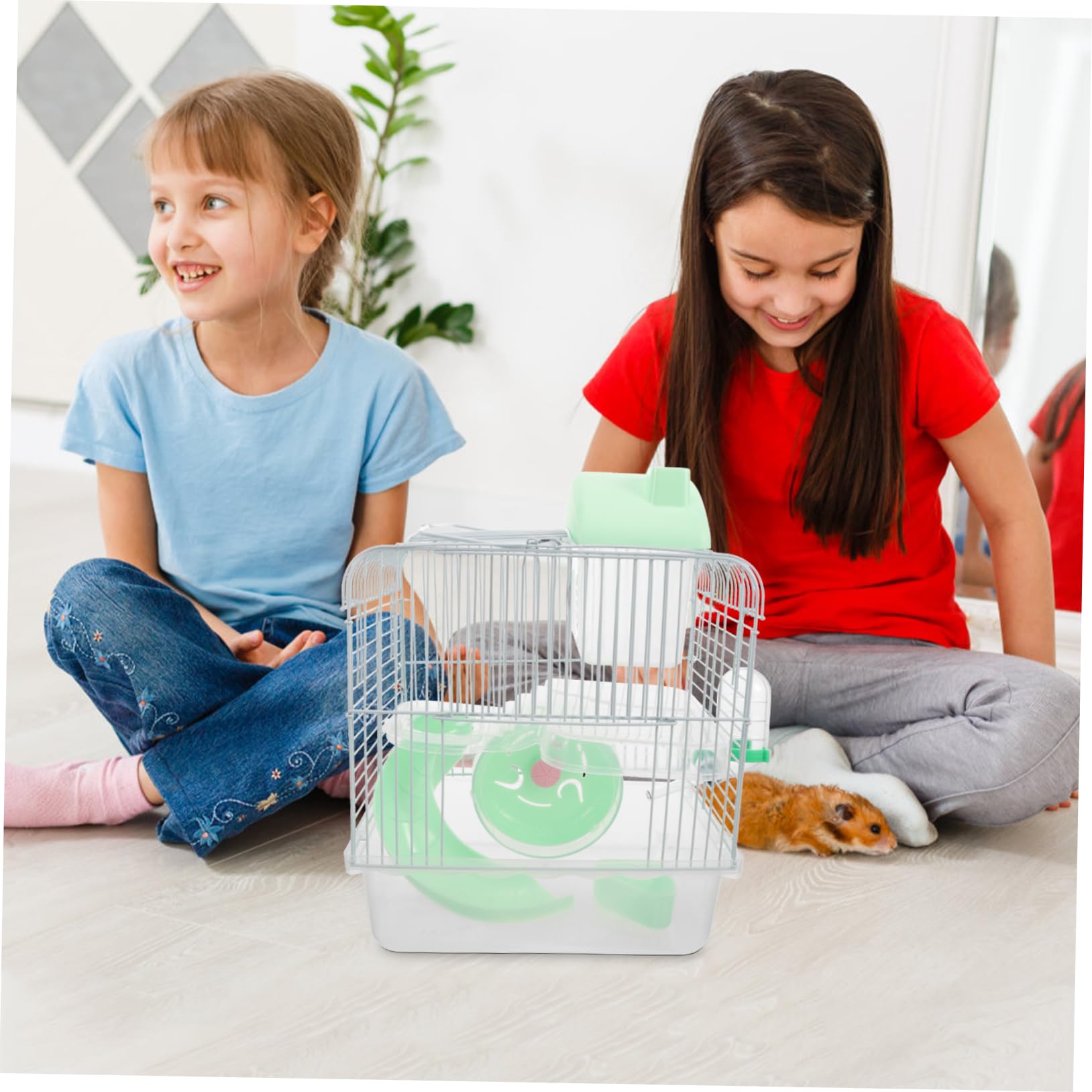 Toyvian Cage pour Hamster à Double Maison Spacieuse pour Hamster Et Chinchilla Cage à Plate-Forme pour Rat pour Animal De Compagnie