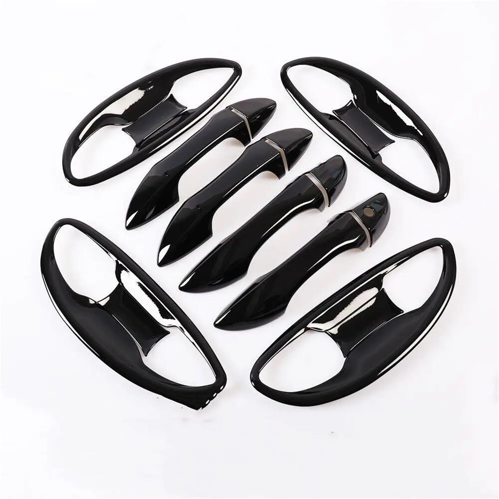 Nmjlqw Black Handle- Bowl Exterior Decoration Glossy Black Chrome Car Door Handle Cover Bowl Trim Styling Accessories For Corolla For Altis 2014-2018(Black Handle- Bowl)