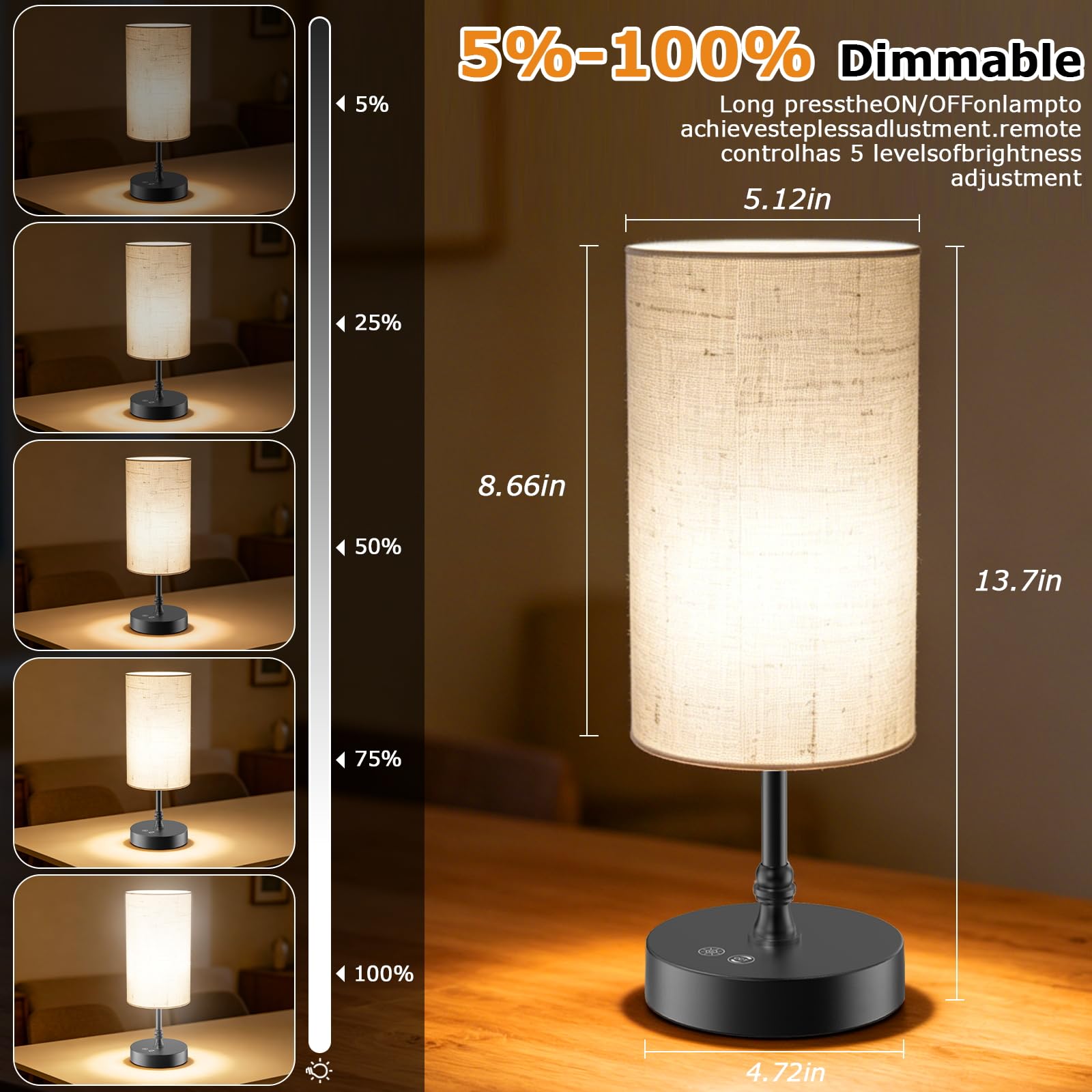 Lámpara de terapia de luz SAD 12000 Lux CRI95 espectro completo control remoto atenuación continua temporizador memoria 360° sin UV negro