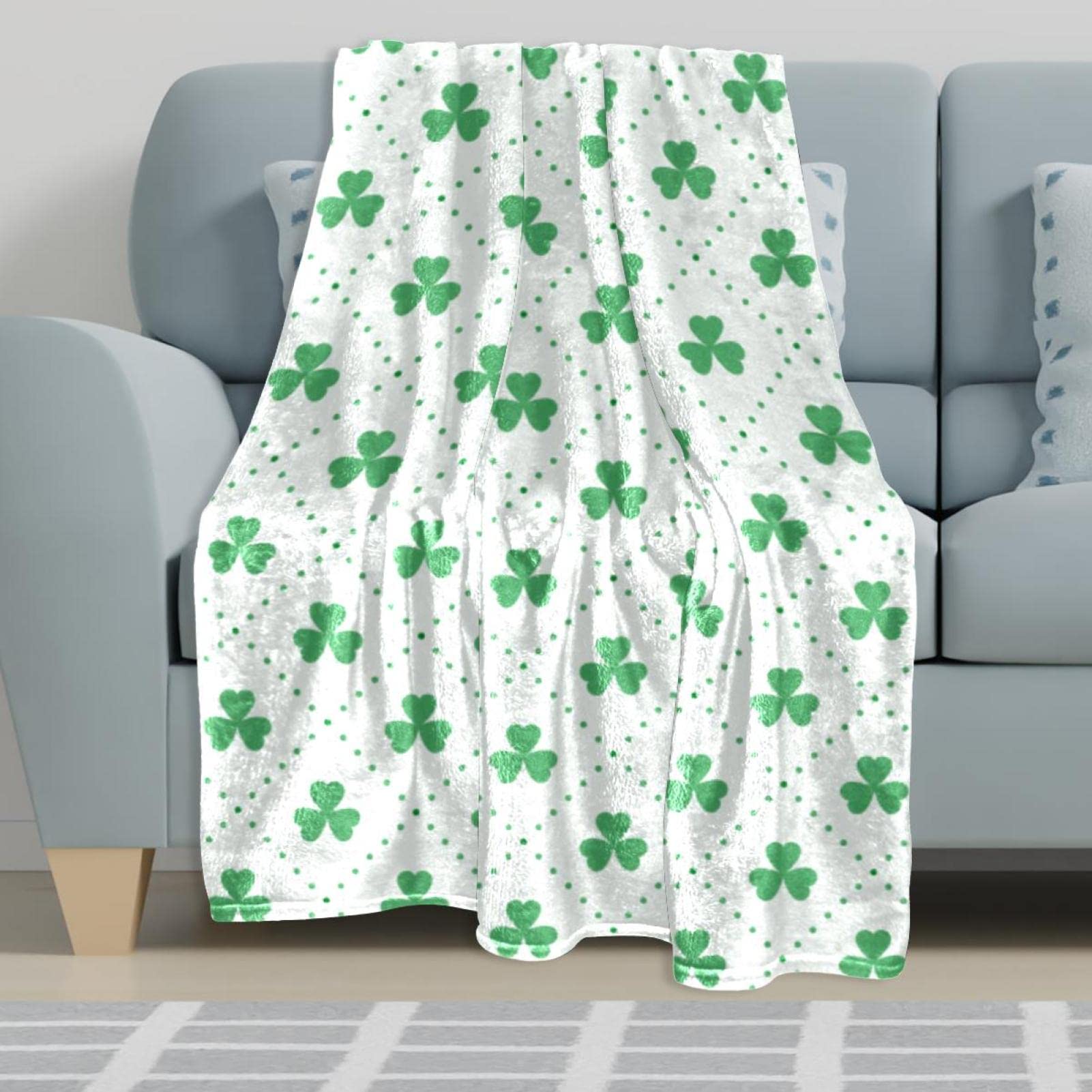 GOOESING St. Patrick’s Day Flanelldecke – Grünes Kleeblatt, 101,6 X 127,7 Cm, Weich & Gemütlich