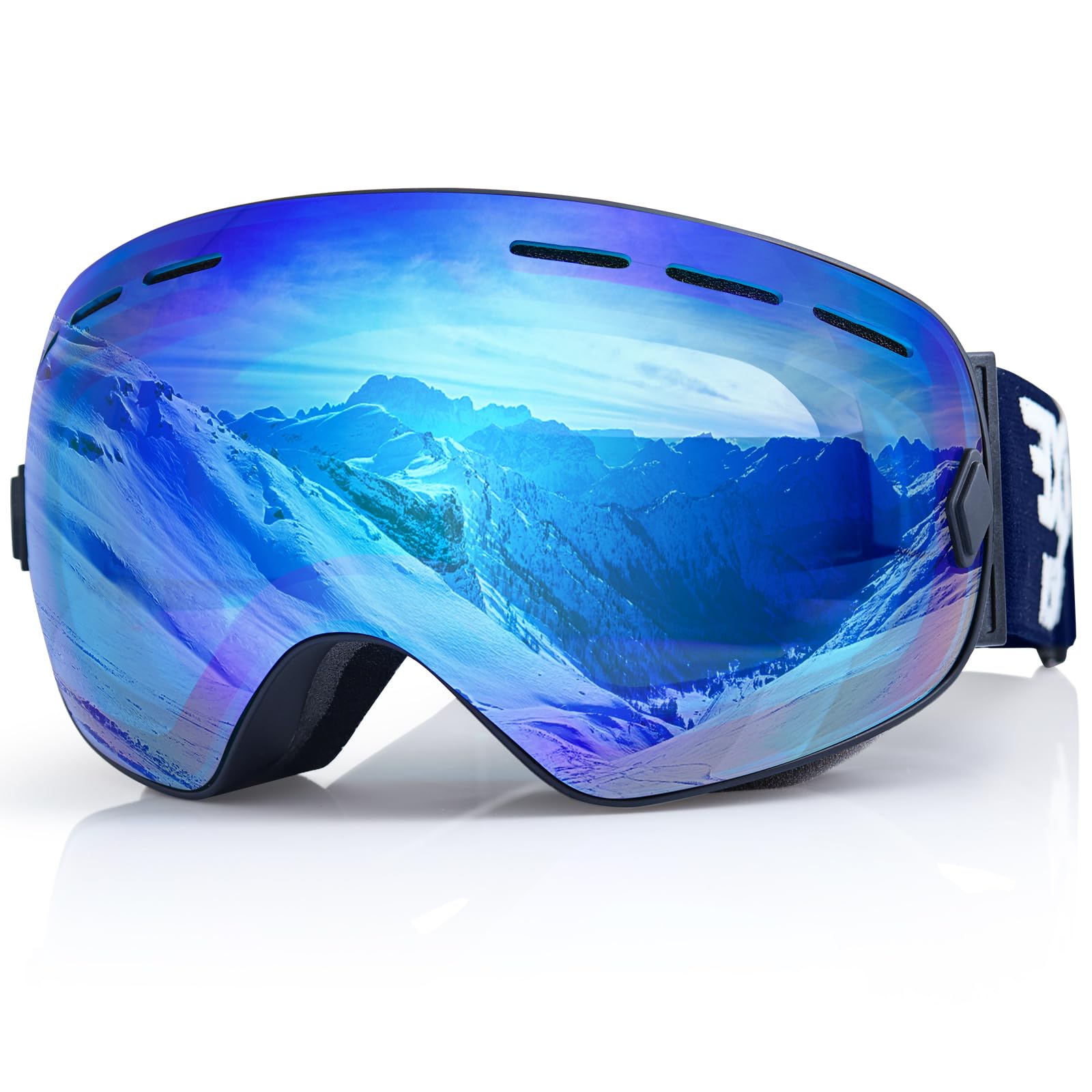 EXP VISION Snowboard Ski Goggles Men Women Youth, Anti Fog OTG Winter Snow Goggles Spherical Detachable Lens