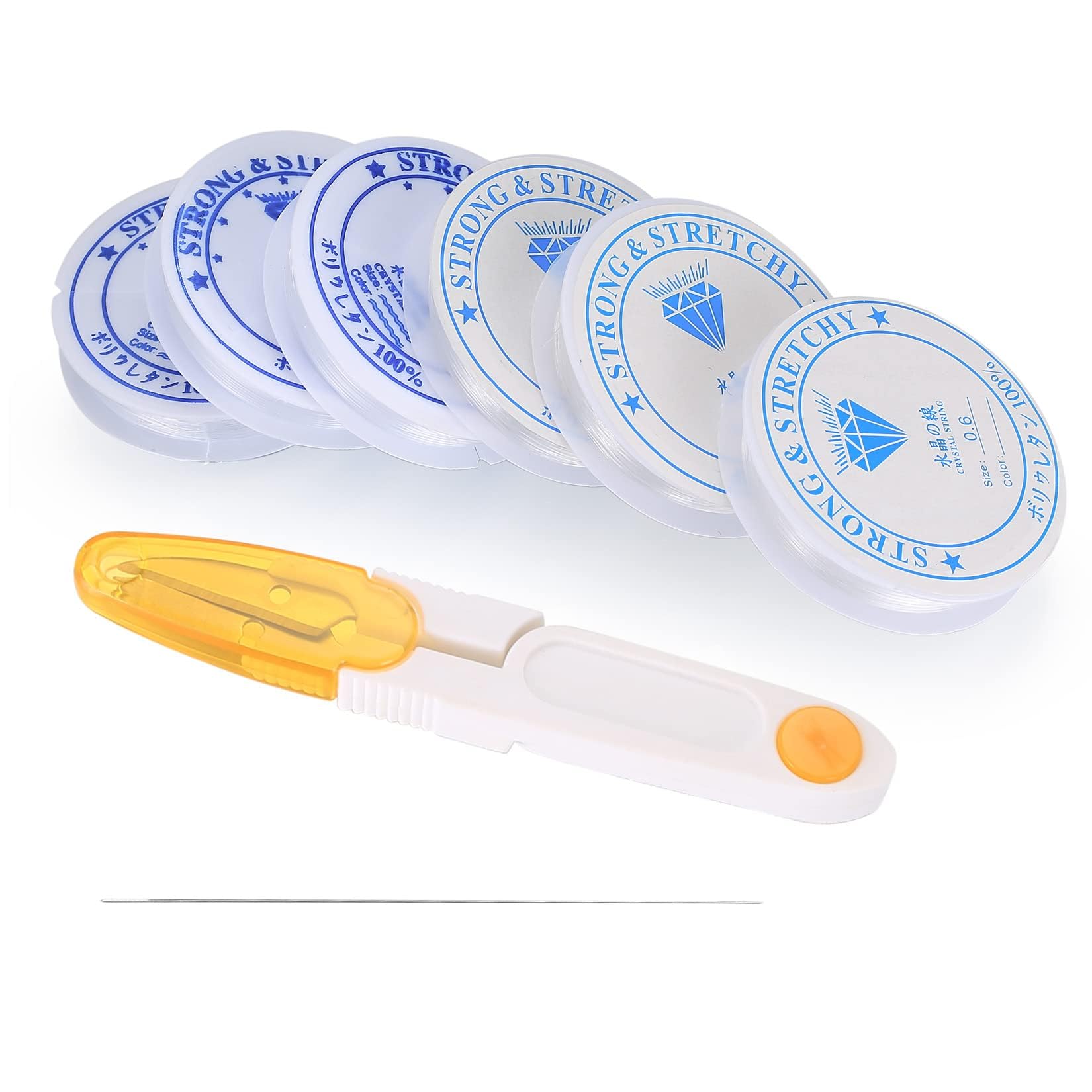 Kit Para Hacer Pulseras - 4 Gomas Elásticas Transparentes, Agujas De Perlas, Tijeras Y Tubo De Ensayo, Para Manualidades Y Joyería
