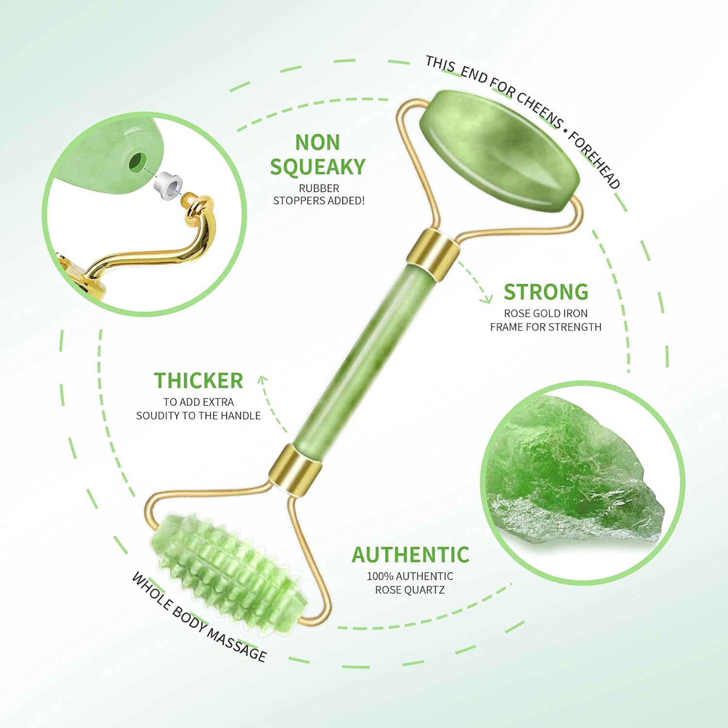 Gua Sha Real Jade Roller Stone Kit 3 in 1 Facial Beauty Roller Skin Care Tools Natural Quartz Anti Aging Massager for Face, Eyes, Neck, Body Muscle Relaxing and Relieve Fine Lines and Wrinkles : Beauty & Personal Care