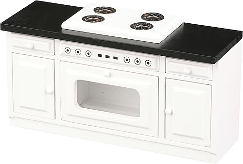 Miniatura 2 de Modern Dollhouse - Juego de gabinete de cocina para fregadero y estufa, accesorios para casas de muñecas en miniatura, encimera, blanco escala 112