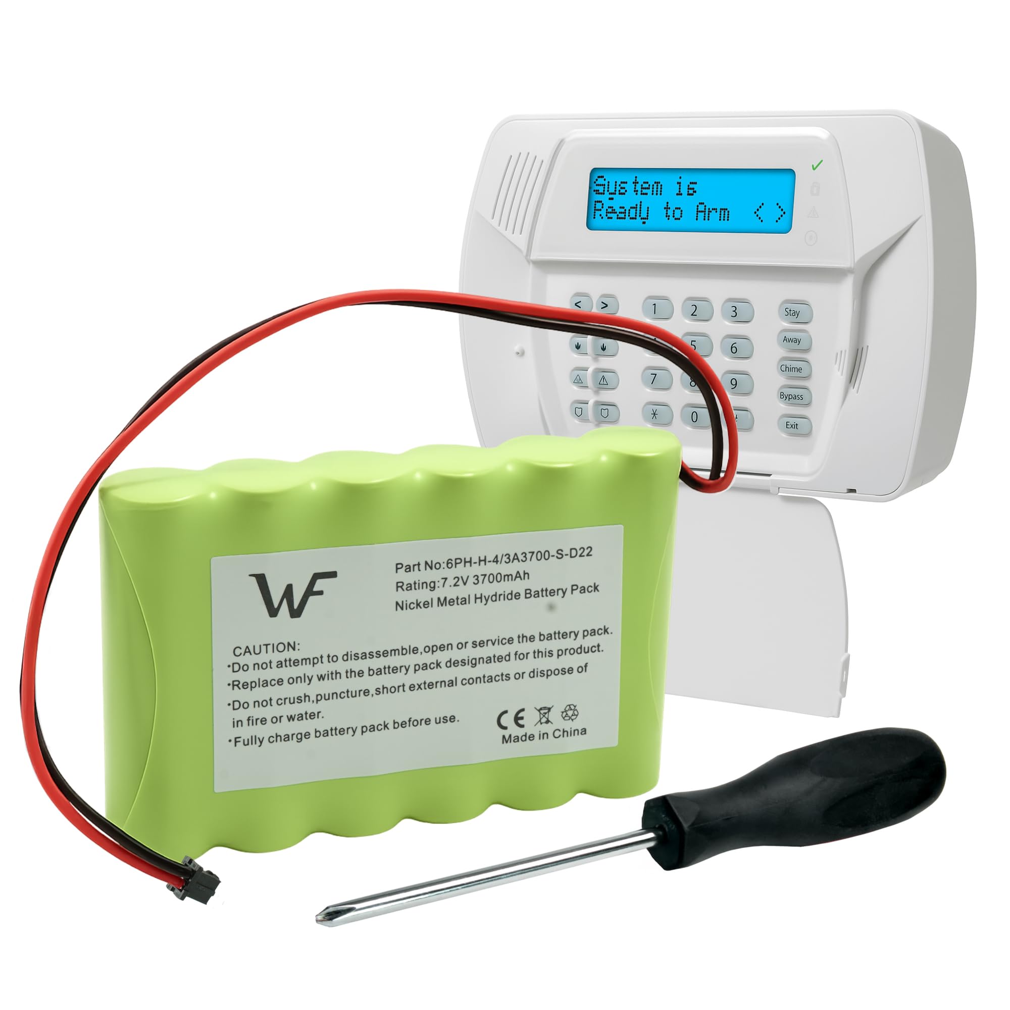 Replacement Battery+Tool for ADT DSC IMPASSA 9057 SCW9055 SCW9057 BH7236-SS 17000145 17000152 Wireless Home Security System Alarm Control Panel DSC