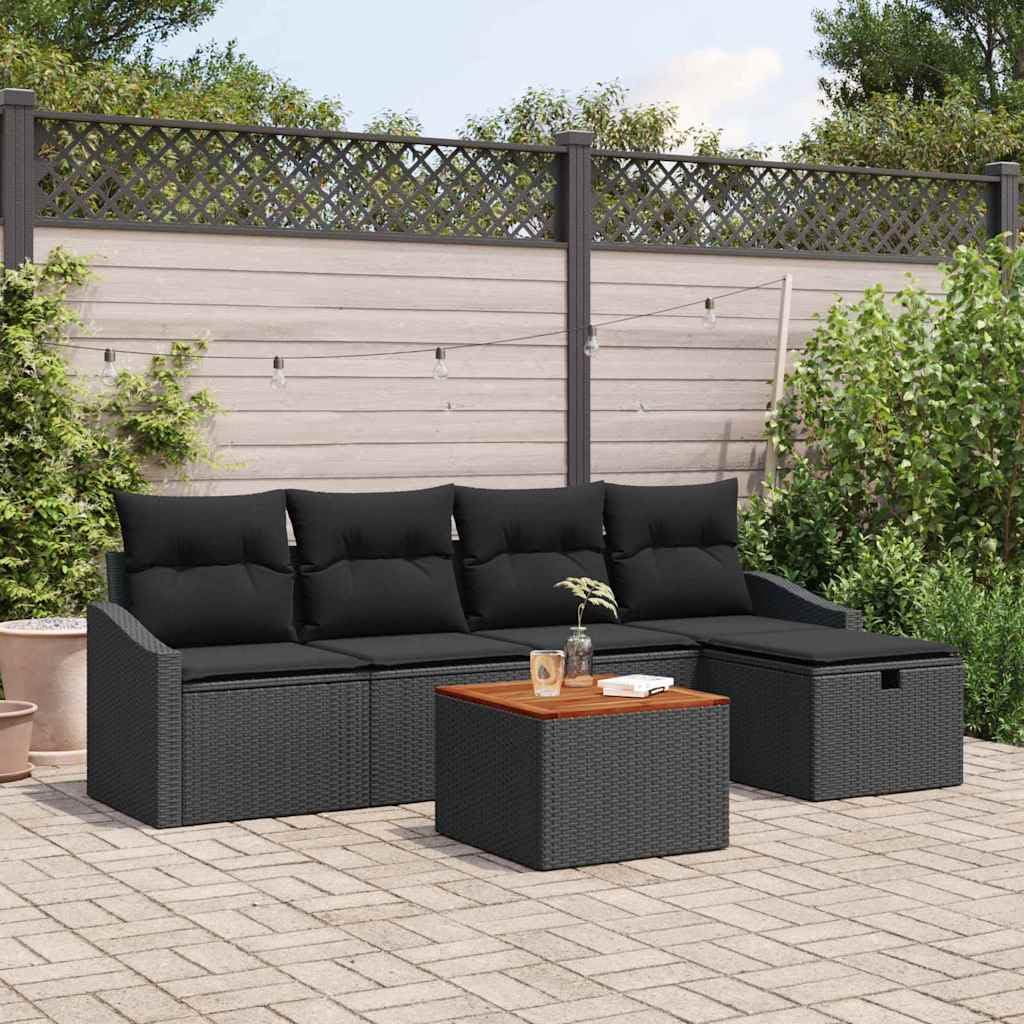 Komplet 4 krzeseł ogrodowych z poduszkami, szare, akacjowe, solidne krzesła tarasowe z litego drewna, rustykalny design na balkon i patio, wytrzymałe siedziska