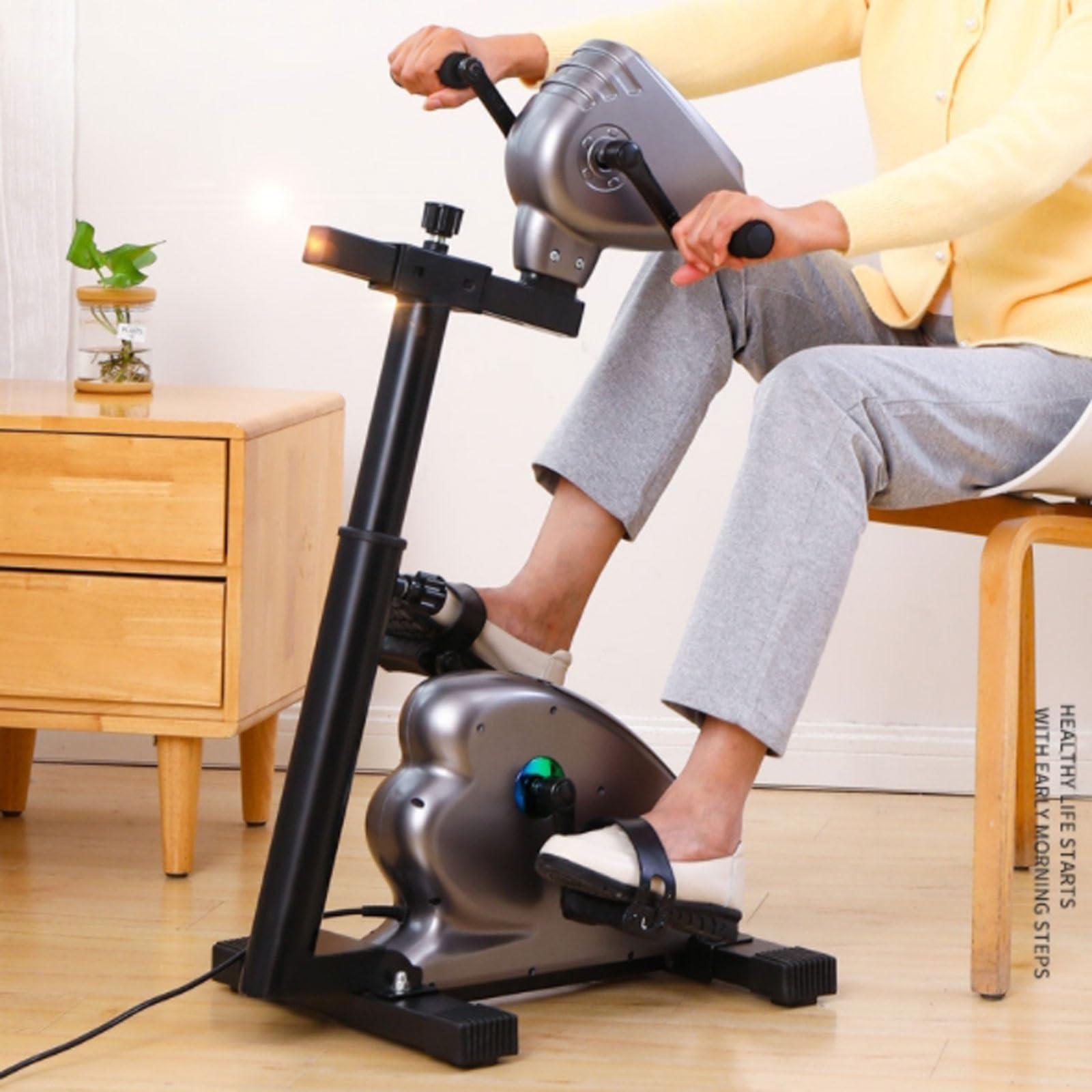 Leggero Cyclette elettrica a pedali, cyclette portatile | Bicicletta da riabilitazione con resistenza e velocità regolabili