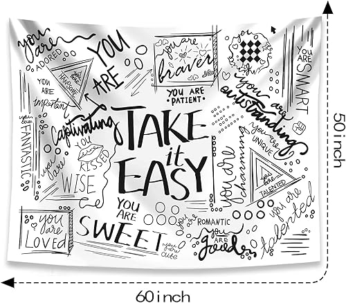 Vista 13 de Fowocu Quote You Are - Tapiz blanco para colgar en la pared, texto en inglés "You Are - Tapiz blanco con texto en inglés "You Are - Decoración