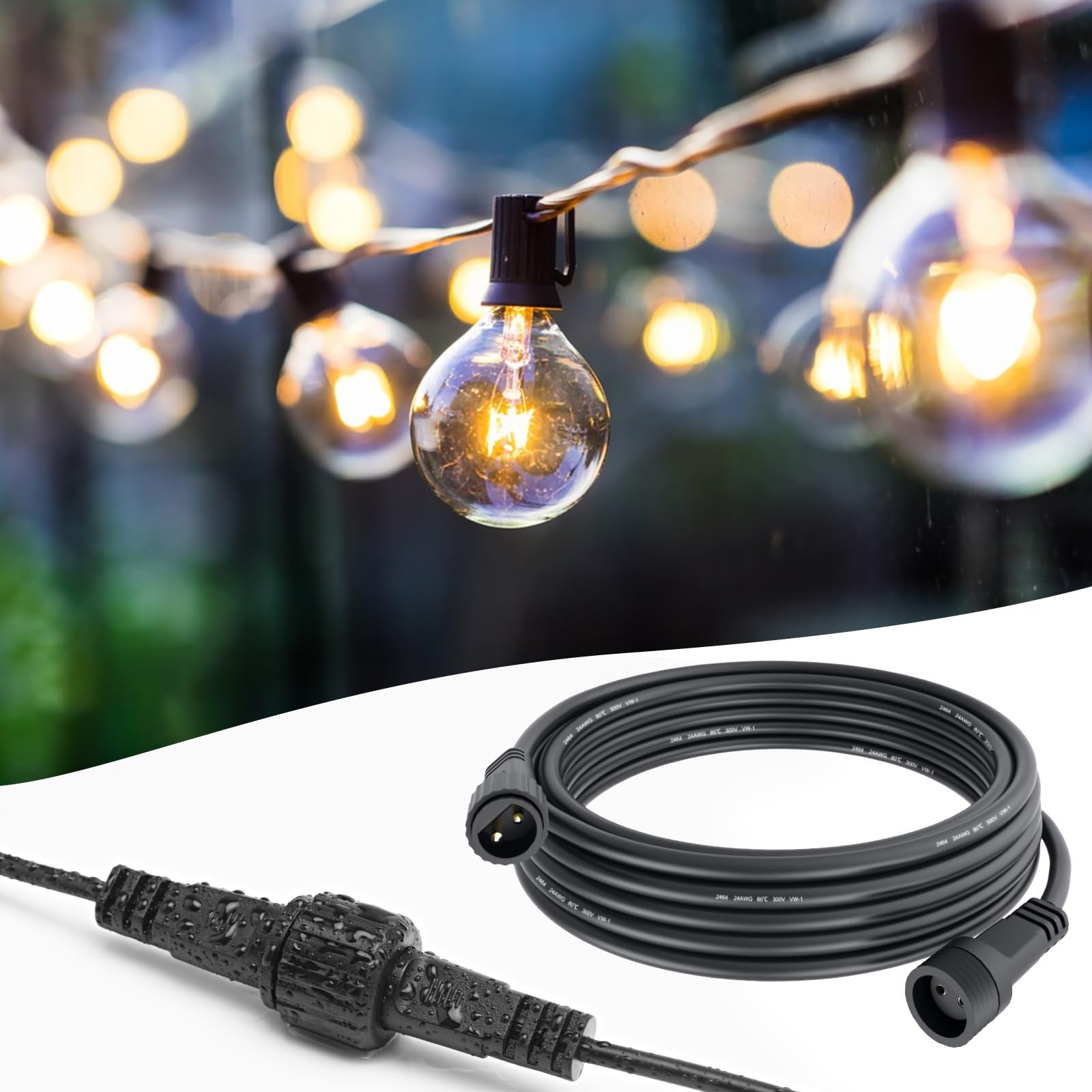 Rallonge Lumineuse G40 - 10 M - Étanche IP65 - 2 Broches