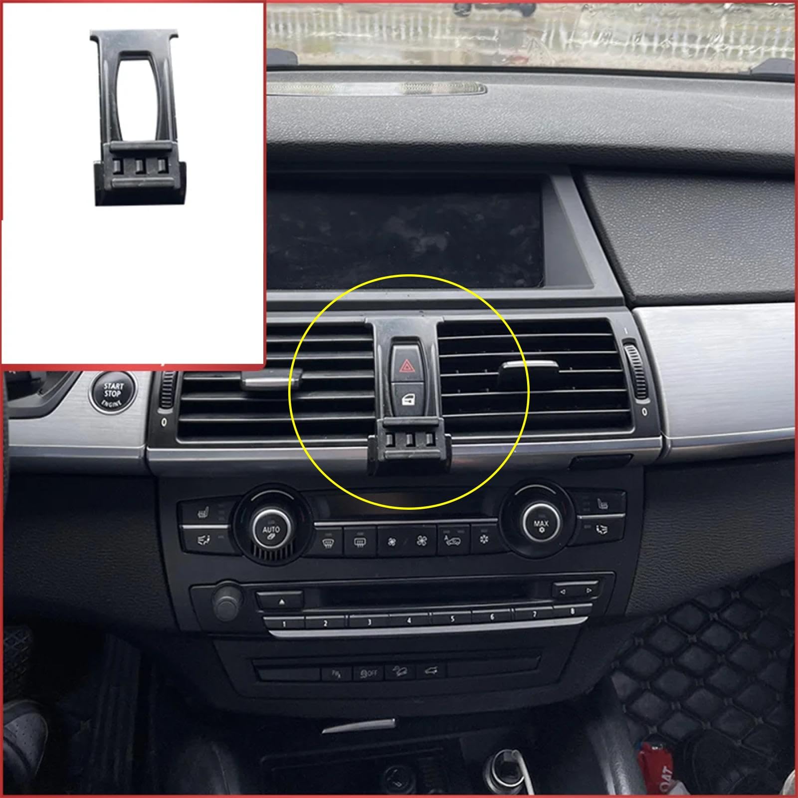 Soporte Móvil Coche para BMW X5 E70 X6 E71 M50D 2007-2014, Soporte para teléfono móvil de Coche con Clip para Rejilla de ventilación del Aire Acondicionado LHD