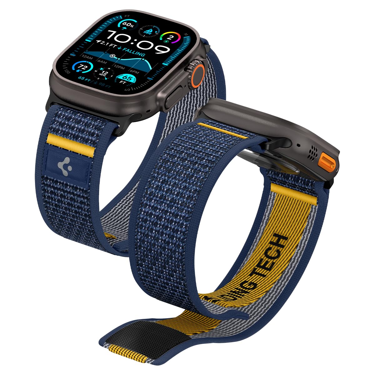 Spigen Apple Watch 49/46/45mm Ultra 3/2/1 / Seri 11/10/9/8/7 ile Uyumlu Kordon Band Athlex Air Nefes Alabilen Kumaş Lacivert Kayış - AMP09036 (Spigen TR Garantili)