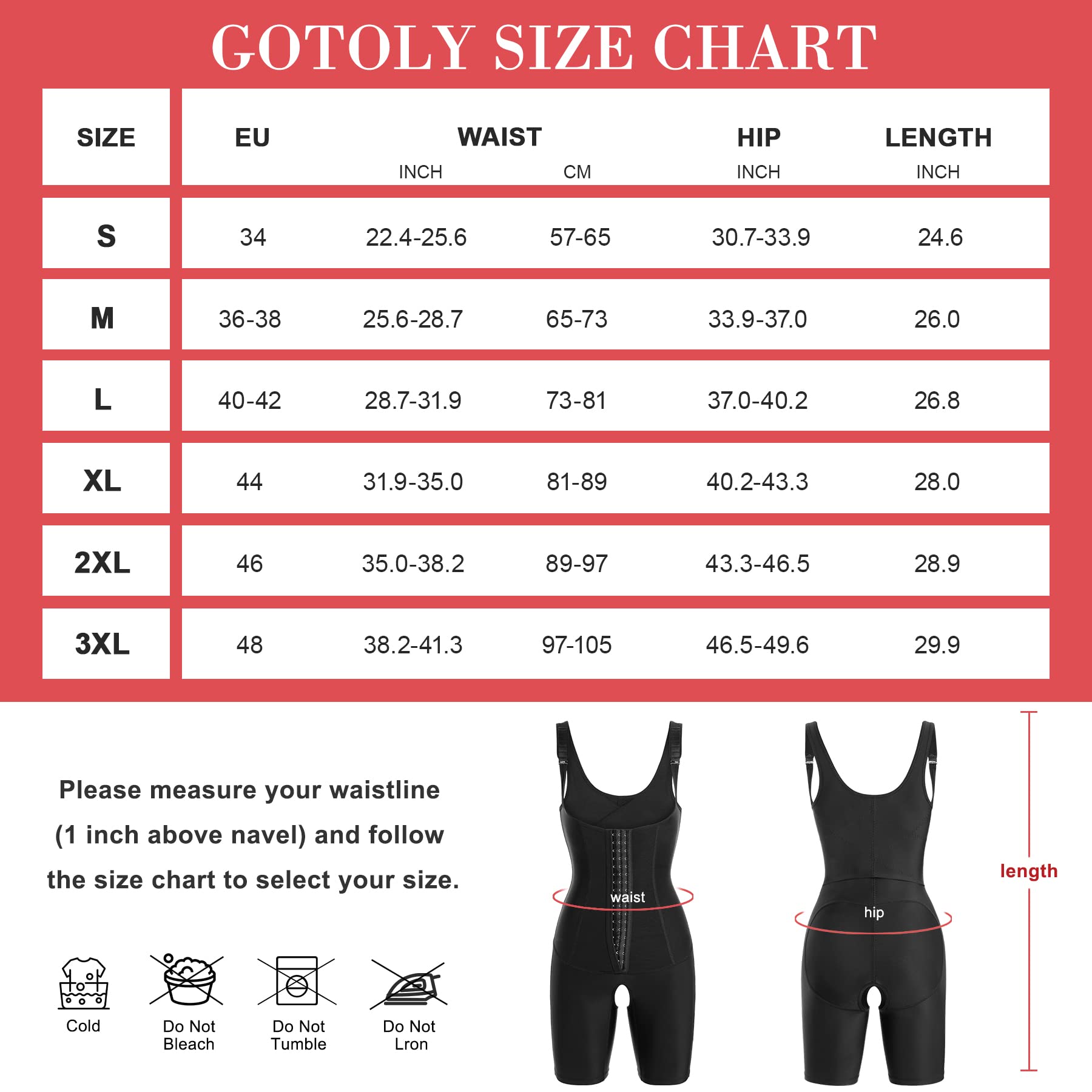 Gotoly Fajas Reductoras Mujer Abdomen Body Reductor Bodies Moldeadores Control de Barriga Levanta Glúteos Fajas Colombianas Shapewear Bodysuit