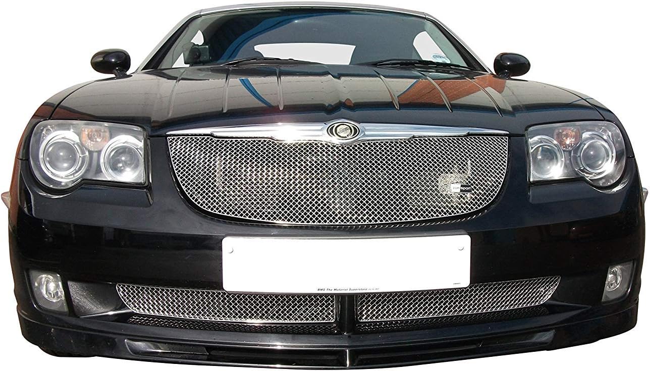 Zunsport Compatible With Chrysler Crossfire - Front Grill Set - Silver finish (2004 to 2008)