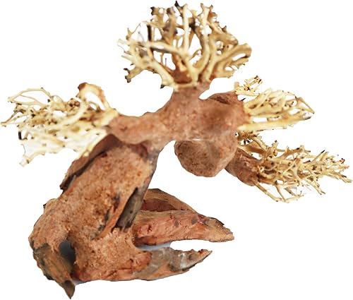 Miniatura 2 de H2Pro Bonsai Wood M, decoración de pecera hecha a mano para tanque de acuario (11.81 x 9.05 x 6.7 pulgadas)