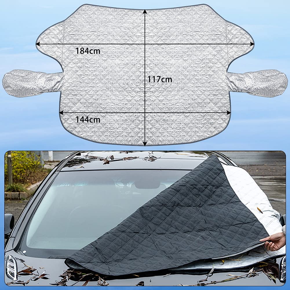 Copertura Parabrezza Auto Magnetica - Antighiaccio, Anti UV, Impermeabile, 186x120 Cm, Con Bordo Riflettente - Foto 9