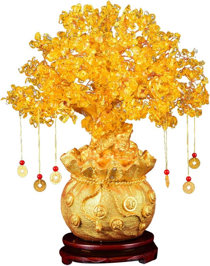 Amazon.com: Feng Shui Yellow Crystal Tree/Yellow Crystal Money Tree and ...