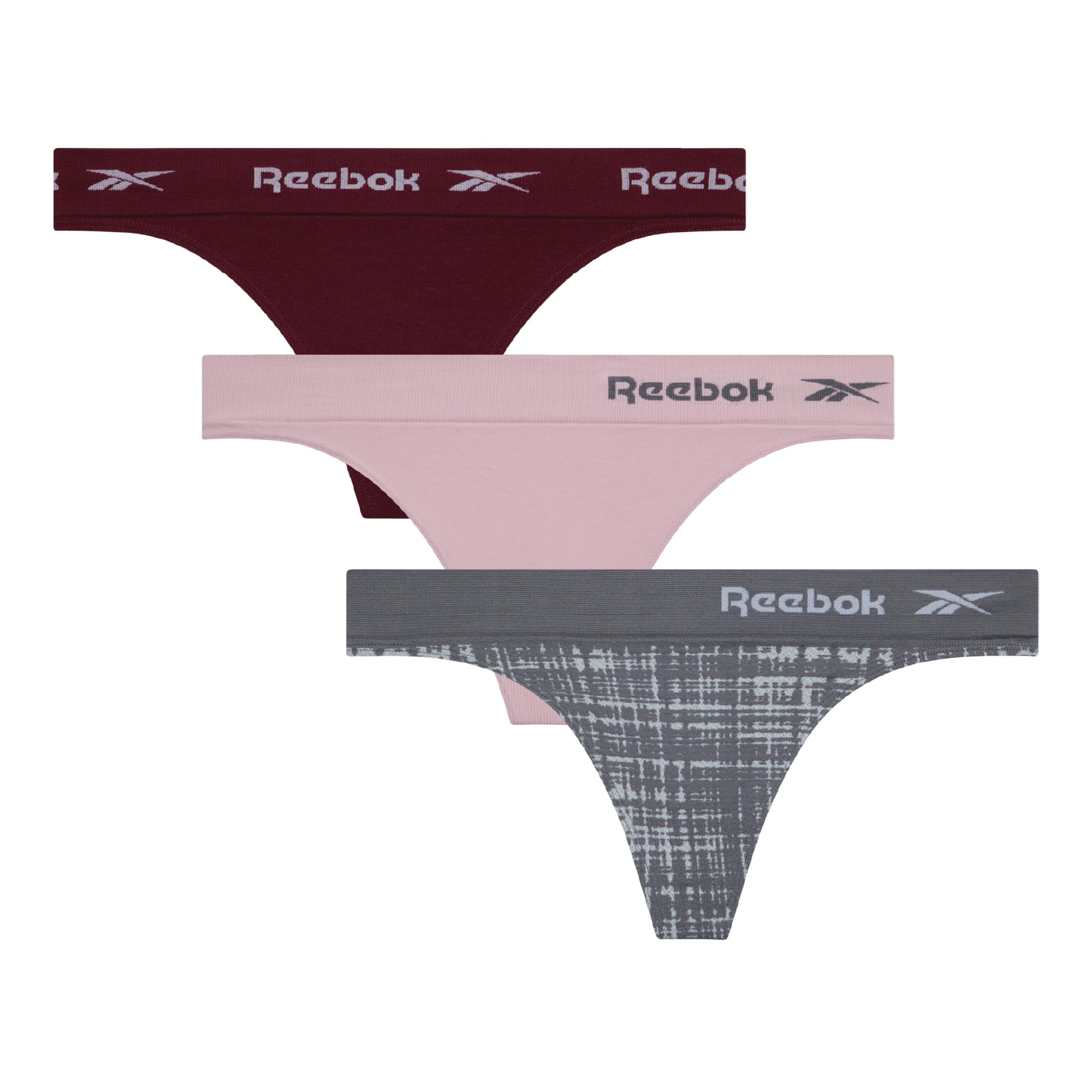 Reebok Sous-vêtements pour femme - String sans couture (lot de 6)