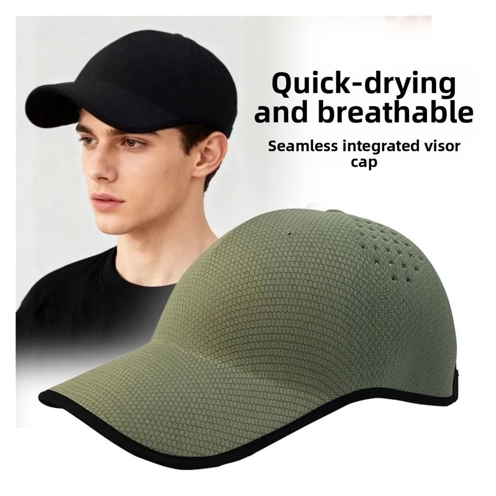 Berretto da baseball senza cuciture Cappello sportivo ripiegabile ad asciugatura rapida con visiera leggero e traspirante per Tempo Libero, Golf, Viaggi