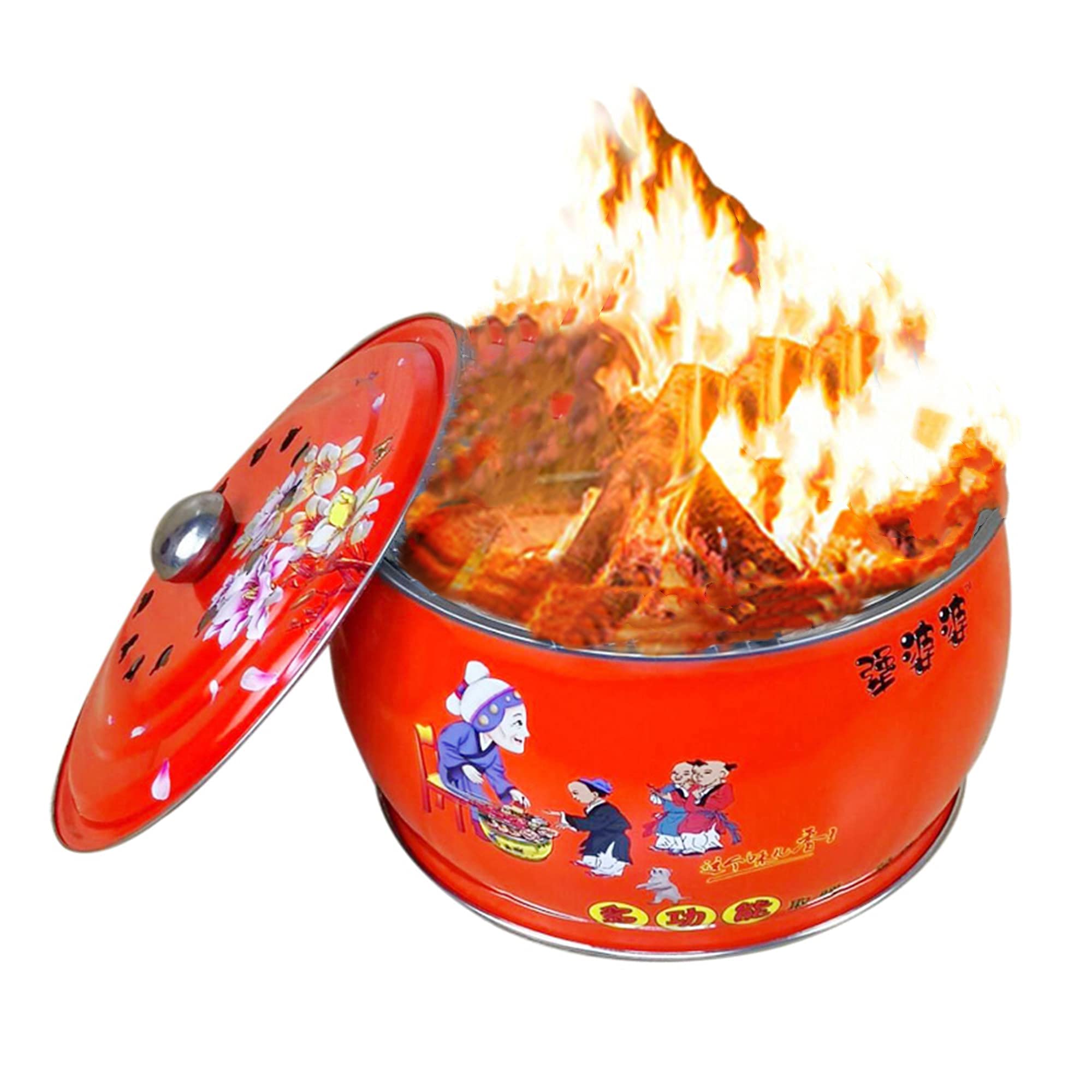 Palenisko zewnętrzne z pogrzebaczem, grillem, paleniskiem opalanym drewnem z pniami węgla, przenośny podgrzewacz lodu, grzejnik tarasowy na patio, kemping, PIC